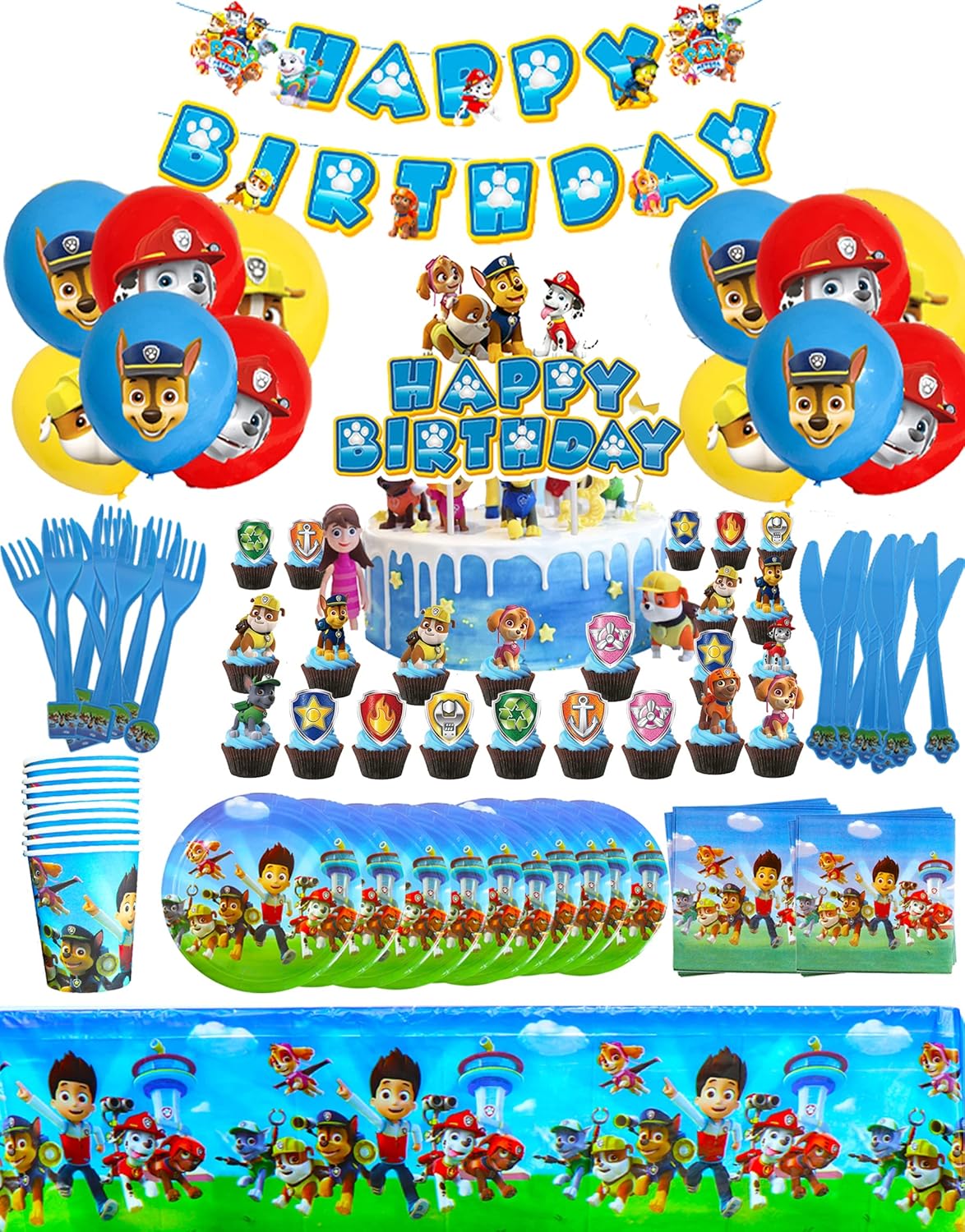 Paw Patrol Geburtstags Deko, 99pcs WKxinxuan Paw Patrol Party Deko