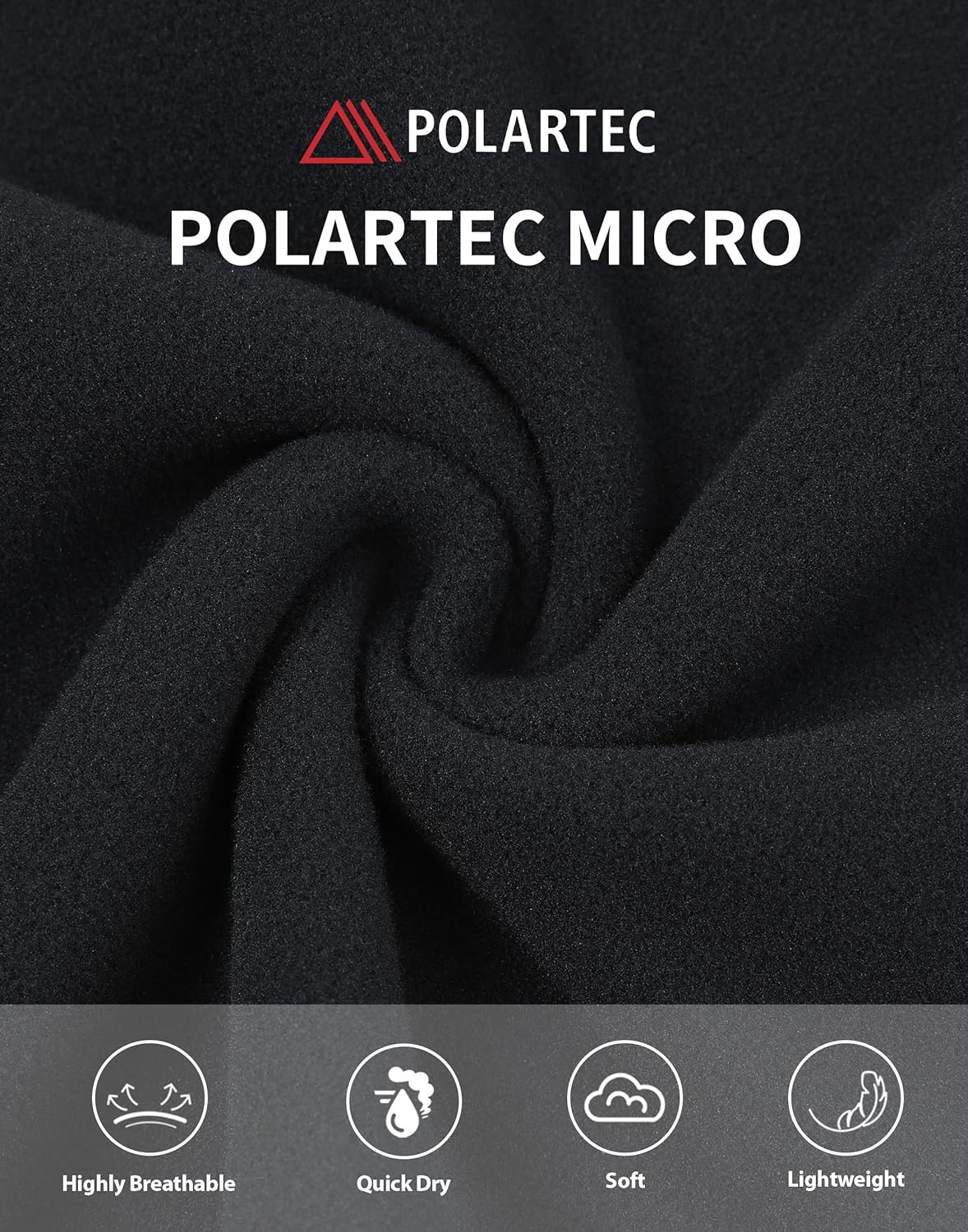 Pioneer Camp Men's Lightweight Polartec Micro Fleece Jacket 1/4 Zip Pullover Casual Warm Coat Outdoor Soft Thermal Sweatshirt - Image 5