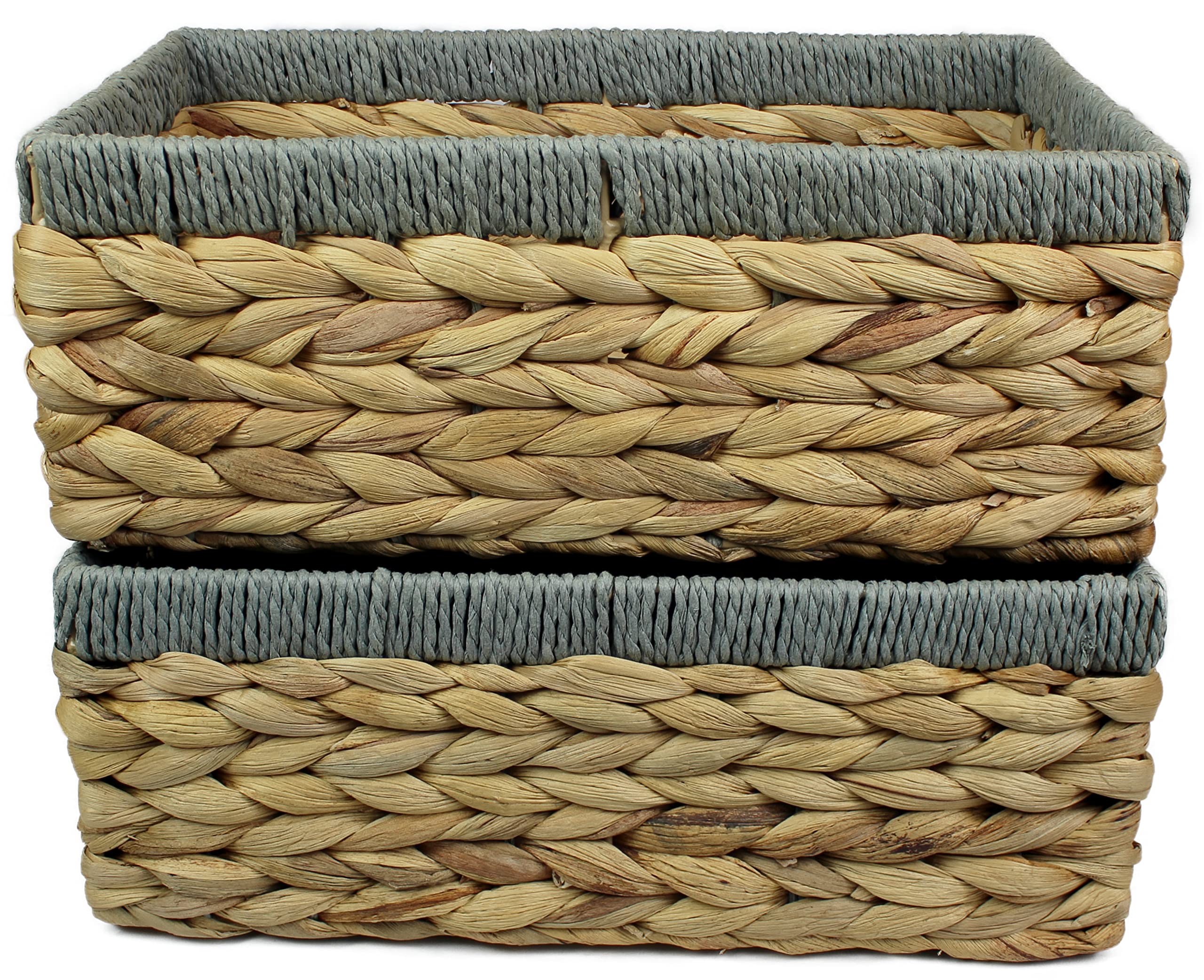 Panier Pour Escalier En Rotin Ou Osier Panier Kallax Petits Paniers Carrés En Jacinthe D'Eau Pour Le Rangement, Panier En Osier De Couleur Naturelle Panier Jacinthe D'eau Maquillage A L'eau