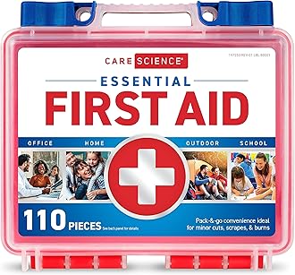 Care ScienceFirst Aid Kit, 110 Pieces | Professional Use for Travel, Work, School, Home, Car, Survival, Camping, Hiking, and More
