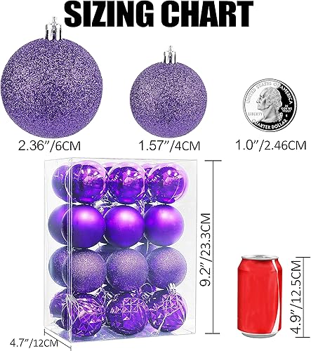 Miniatura 10 de Lulu Home Adornos de esferas para árbol de Navidad, 34 unidades, esferas colgantes