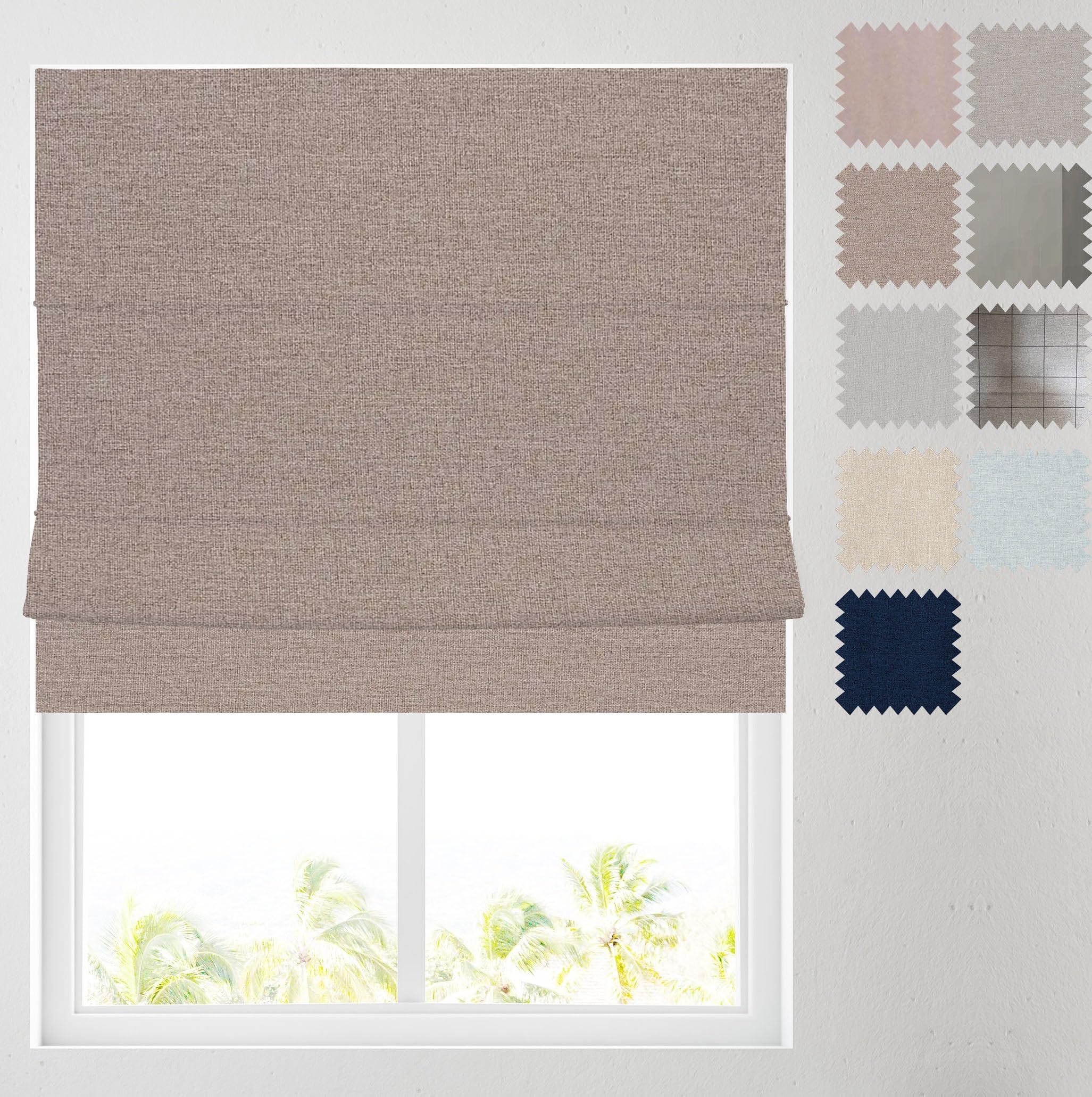 Barnes Blinds - Soft Textured Ara Blackout Roman Blinds -Durable Fittings Easy Fit (Pebble 91.5cm)