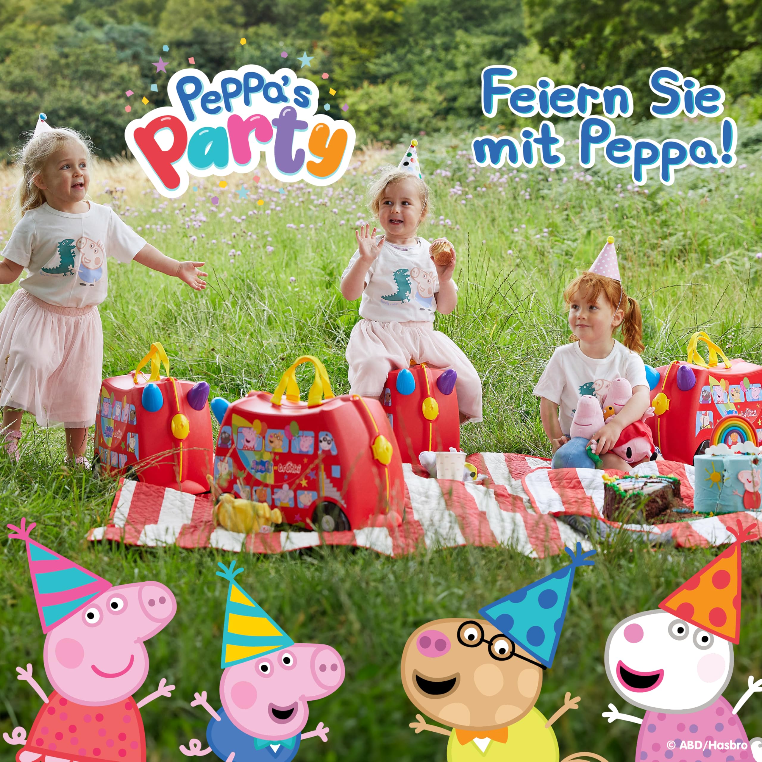 Trunki Originaler Kinderkoffer zum Draufsitzen 18-L Handgepäck Koffer Hartschalen Reisekoffer mit Rollen