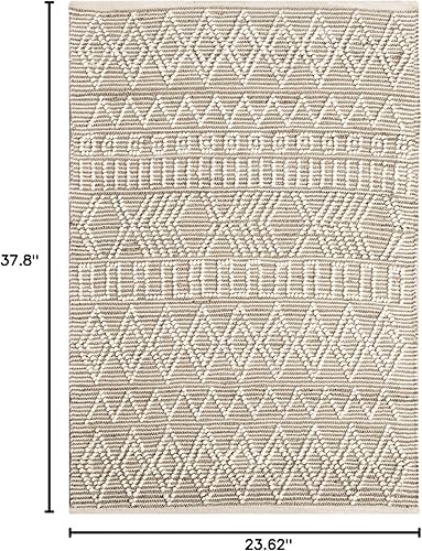 Miniatura 3 de Fab Habitat Alfombras de cáñamo y lana, hechas a mano, suaves al tacto natural bajo los pies, duradera, tejido texturizado, alfombra para uso en