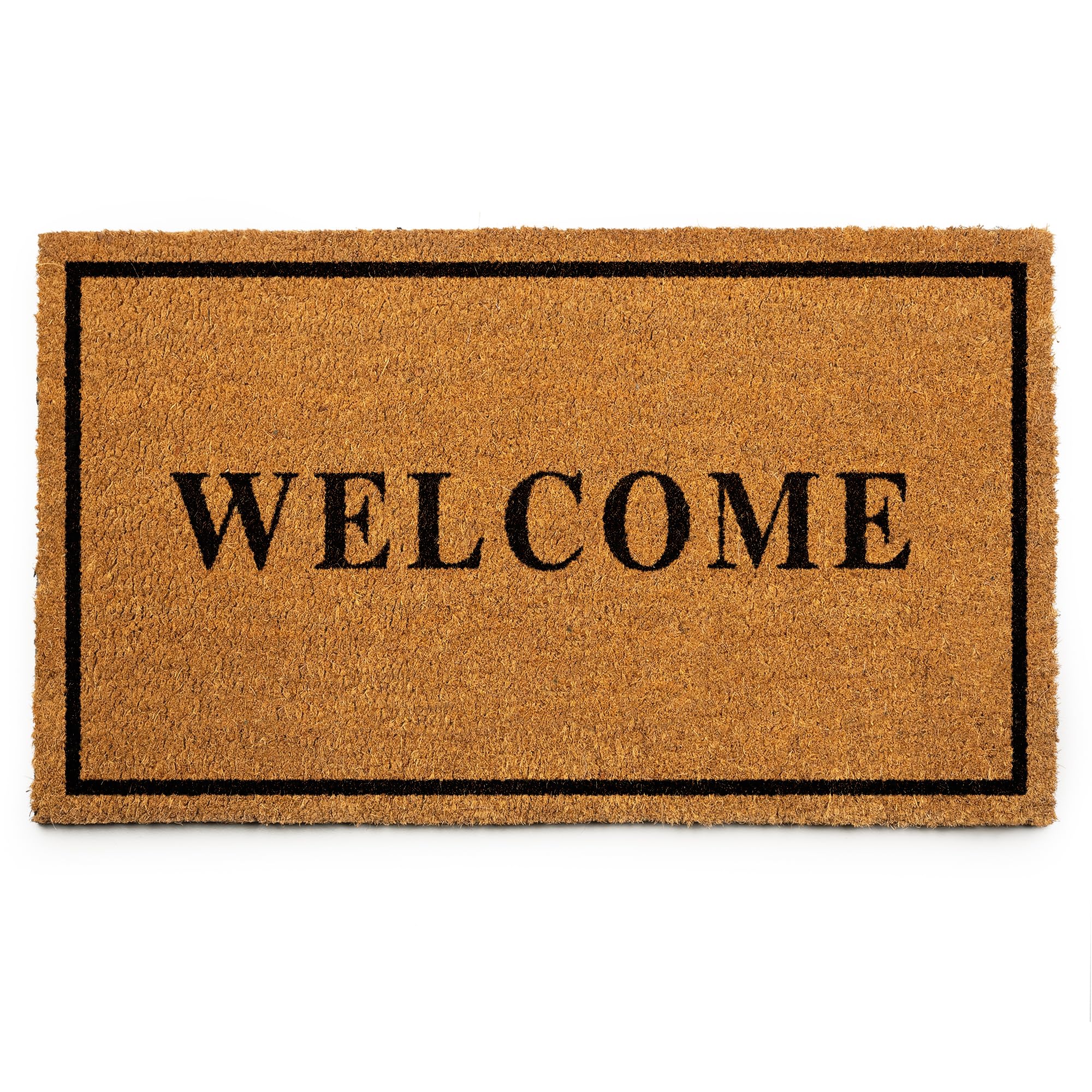 Pure Coco Coir Doormat with Heavy-Duty PVC Backing - Welcome - Size: 17-Inches x 30-Inches - Pile Height: 0.6-Inches - Perfect Color/Sizing for Outdoor/Indoor uses.
