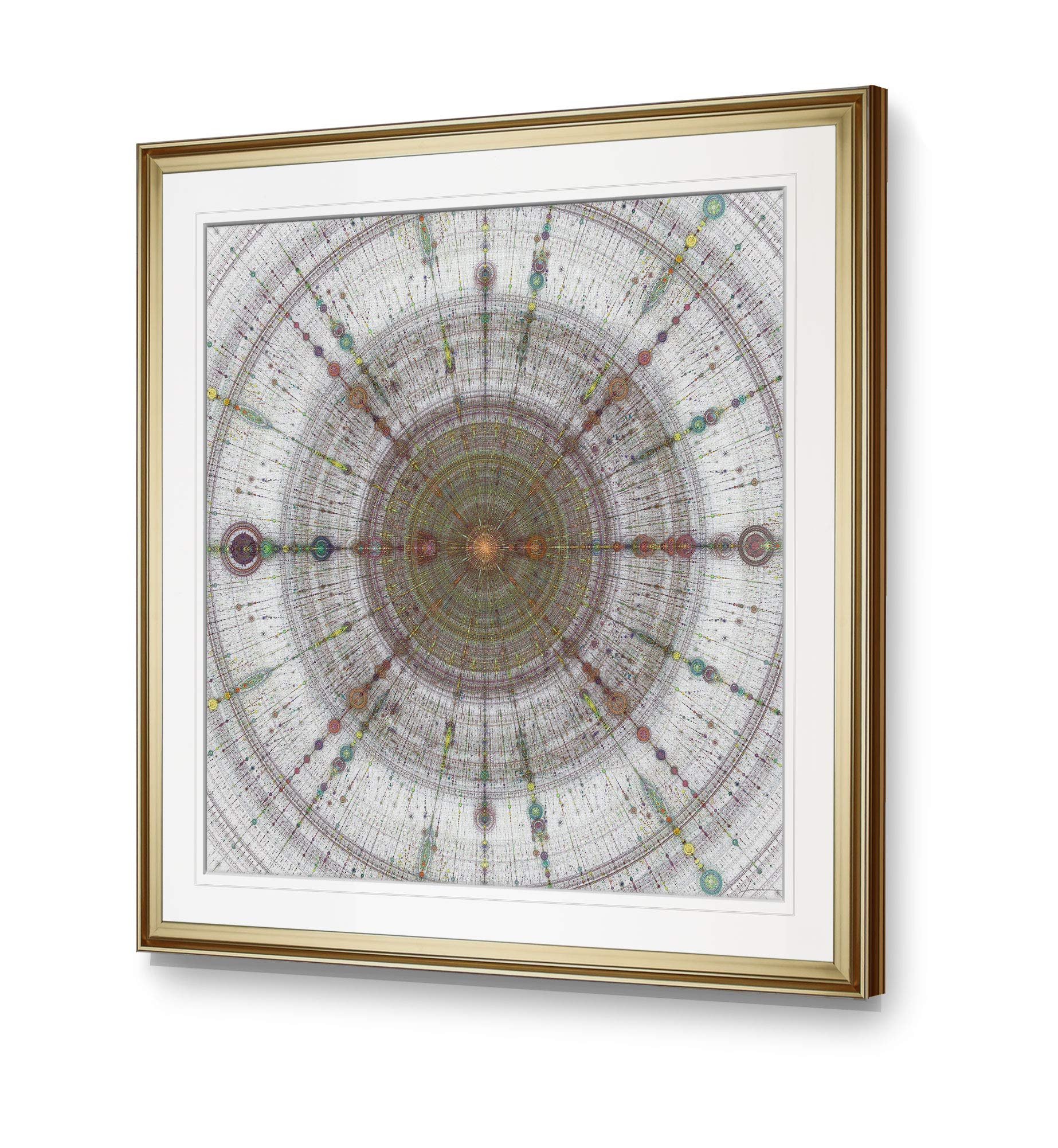 Origin Mid Century Abstract Wall Art with Gold Frame Minimalist Botanical Artwork Fine Giclee Framed Art Prints Circle