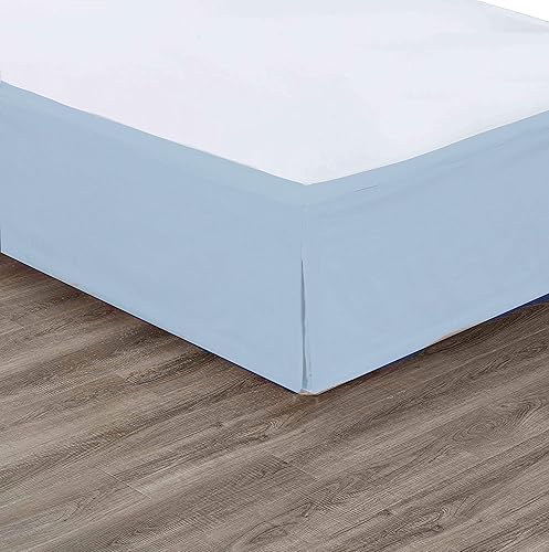 Miniatura 9 de Sheets & Beyond Falda de cama plisada de microfibra cepillada sólida súper suave de 14 pulgadas  volantes de polvo (tamaño matrimonial, blanco)