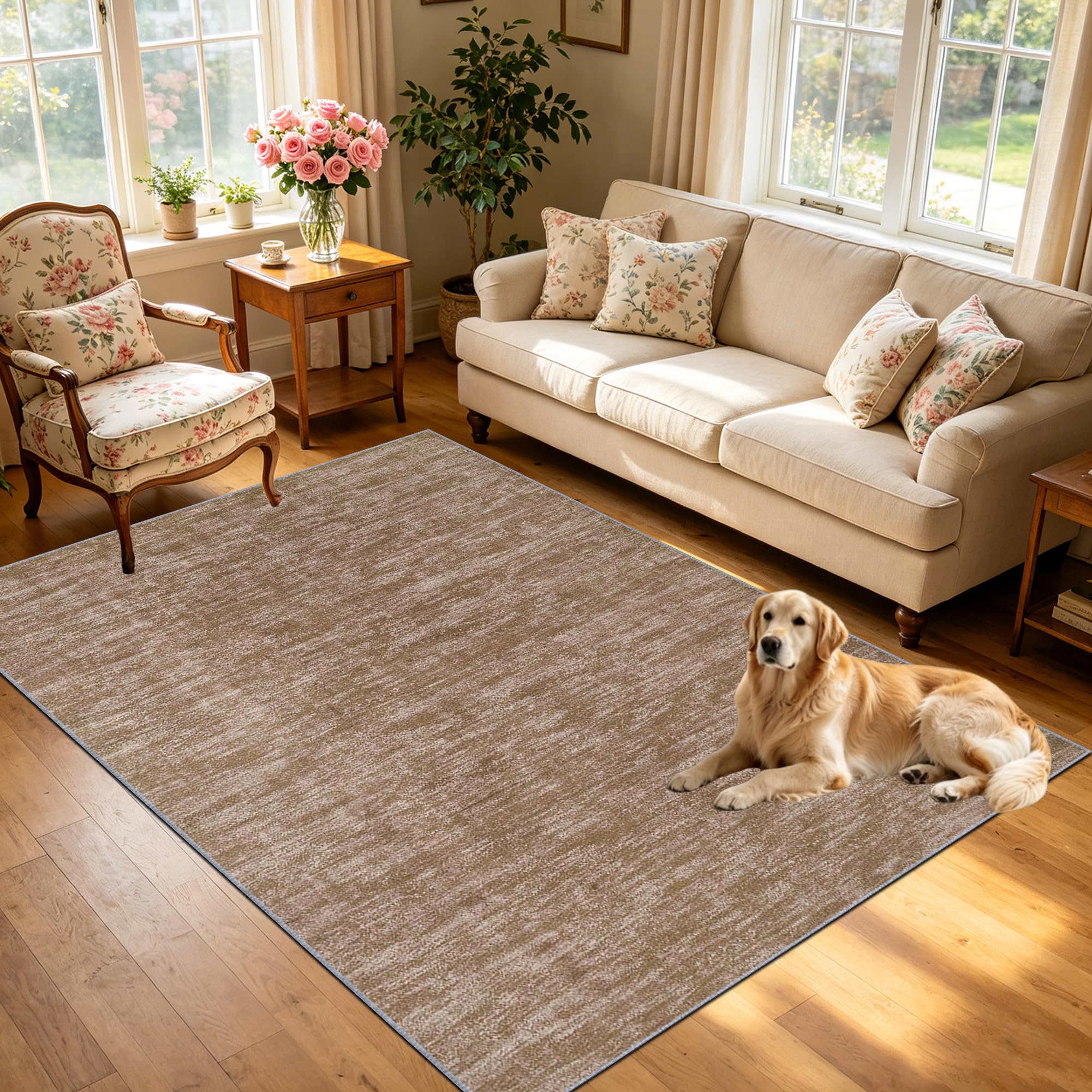 Tapis de salon lavable en machine et antidérapant pour un entretien sans effort