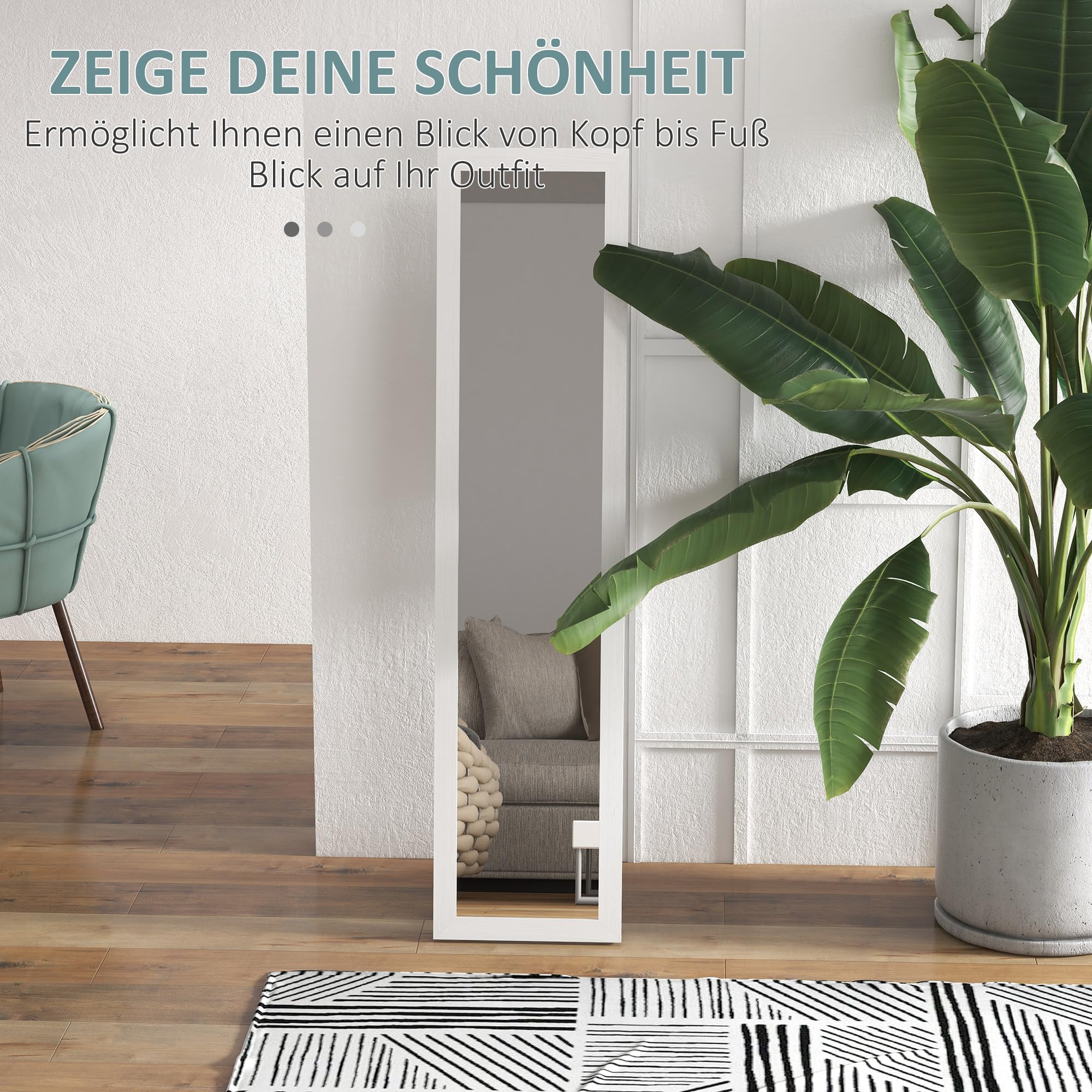 Schlafzimmerspiegel Dekor NASSYOU NIMURY Ganzkörperspiegel 150x40cm - Standspiegel Mit Goldrahmen Für Schlafzimmer & Flur Standspiegel 150x40