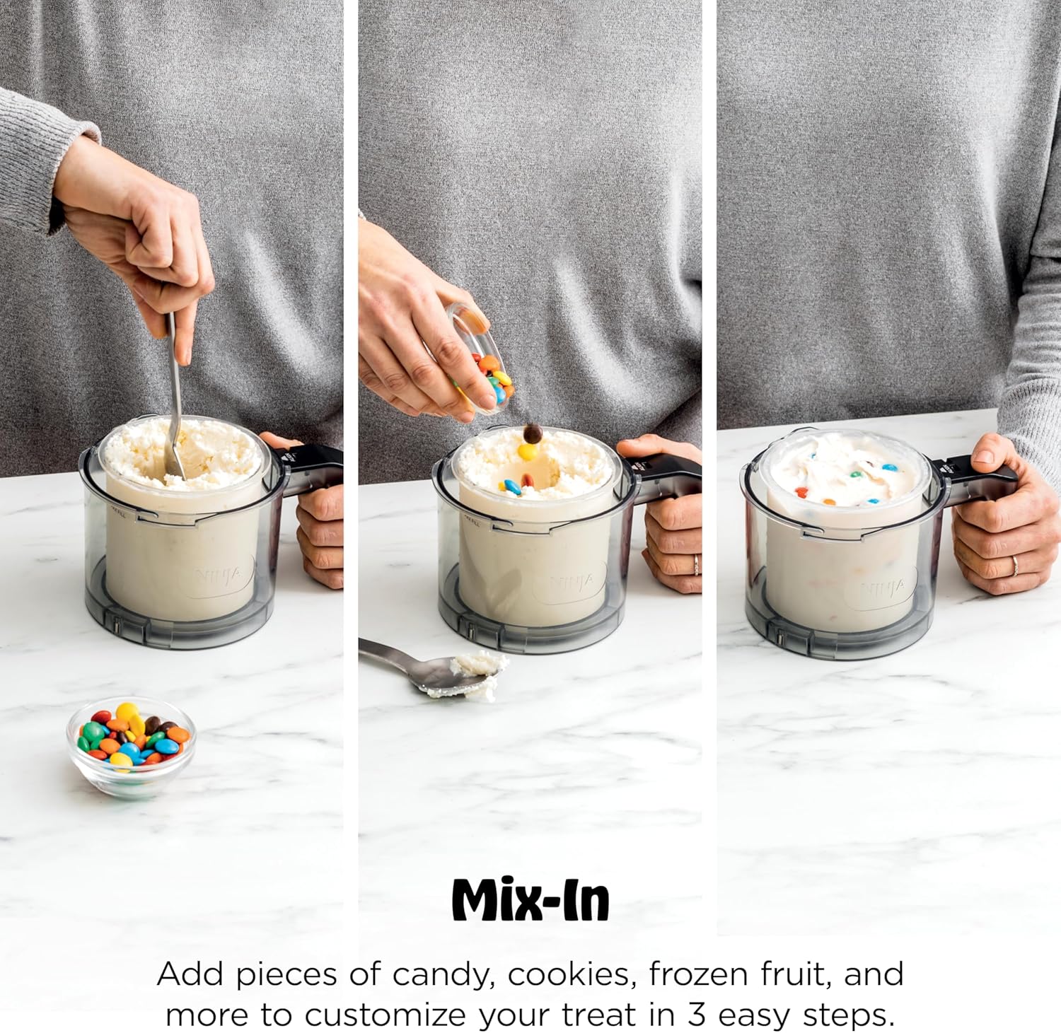 Ninja CREAMi Deluxe Ice Cream Maker, Treats and Frozen Desserts, Sorbet, Milkshakes, Yogurt and More, 11-in-1 Programs, XL Capacity, Includes Two 24-oz Family-Size Tubs, Silver, NC501 - Image 11