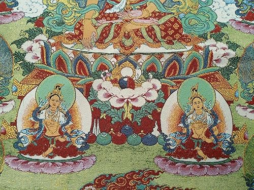 Miniatura 2 de Bordado de seda Tíbet Thangka Budismo Maitreya Bodhisattva Budista Deidad Tangka Colgante de pared para decoración del hogar, tapiz de meditación