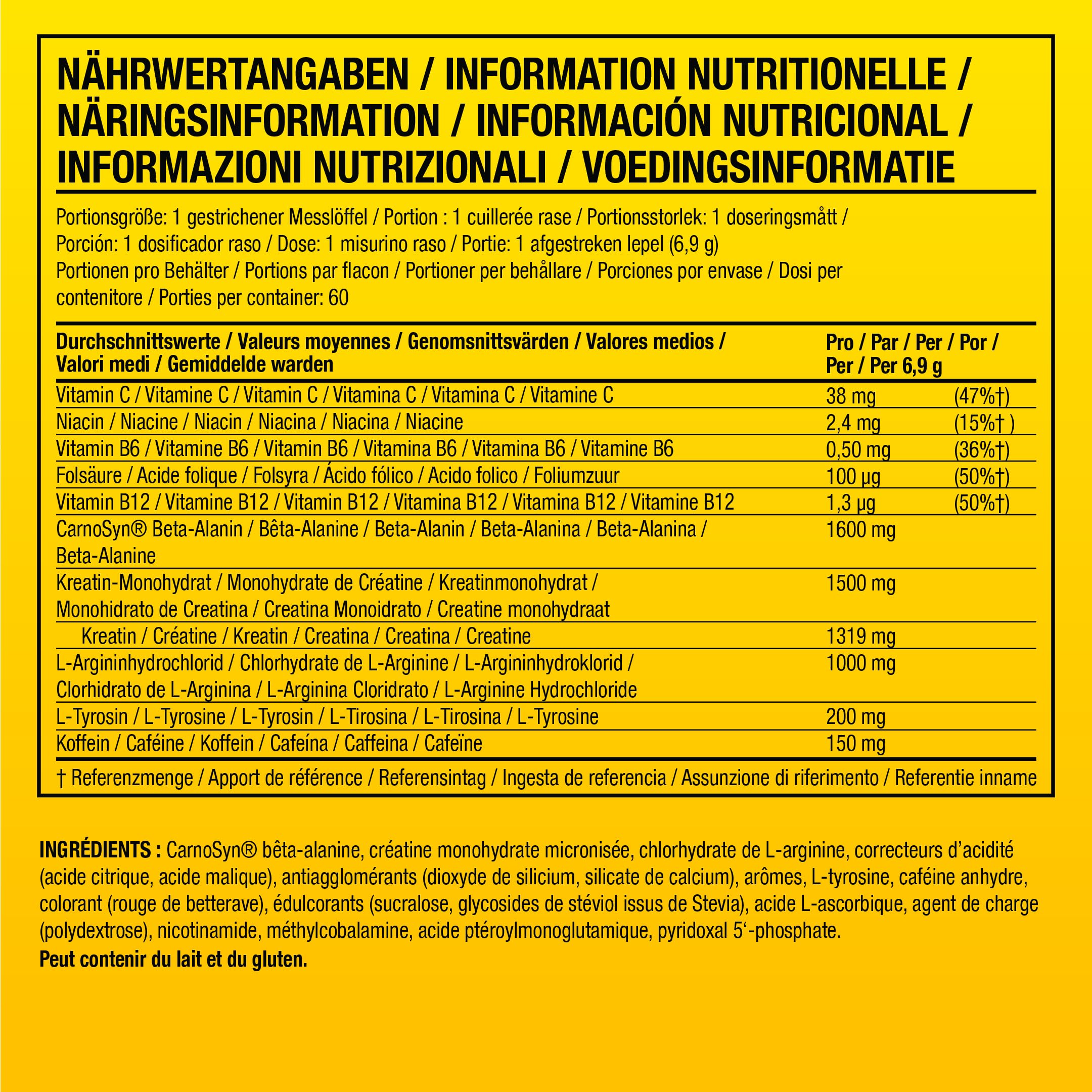 Poudre pré-entraînement C4 Original - Fruits mélangés | Boisson énergisante pré-entraînement | 150 mg de caféine + bêta-alanine + monohydrate de créatine | 30 portions