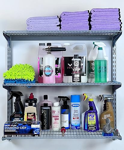 Miniatura 5 de Triton Productos 1795 Almacenamiento Unidad de estantería de montaje en pared de 34 pulgadas de largo por 32 pulgadas de altura con estantes de 3