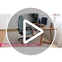 Image of HOKIPO Gaming Chair Cover Elastic Jacquard Computer Rotating Chair Seat Covers Slipcover, Beige (NEW-AR-5366-BGE)