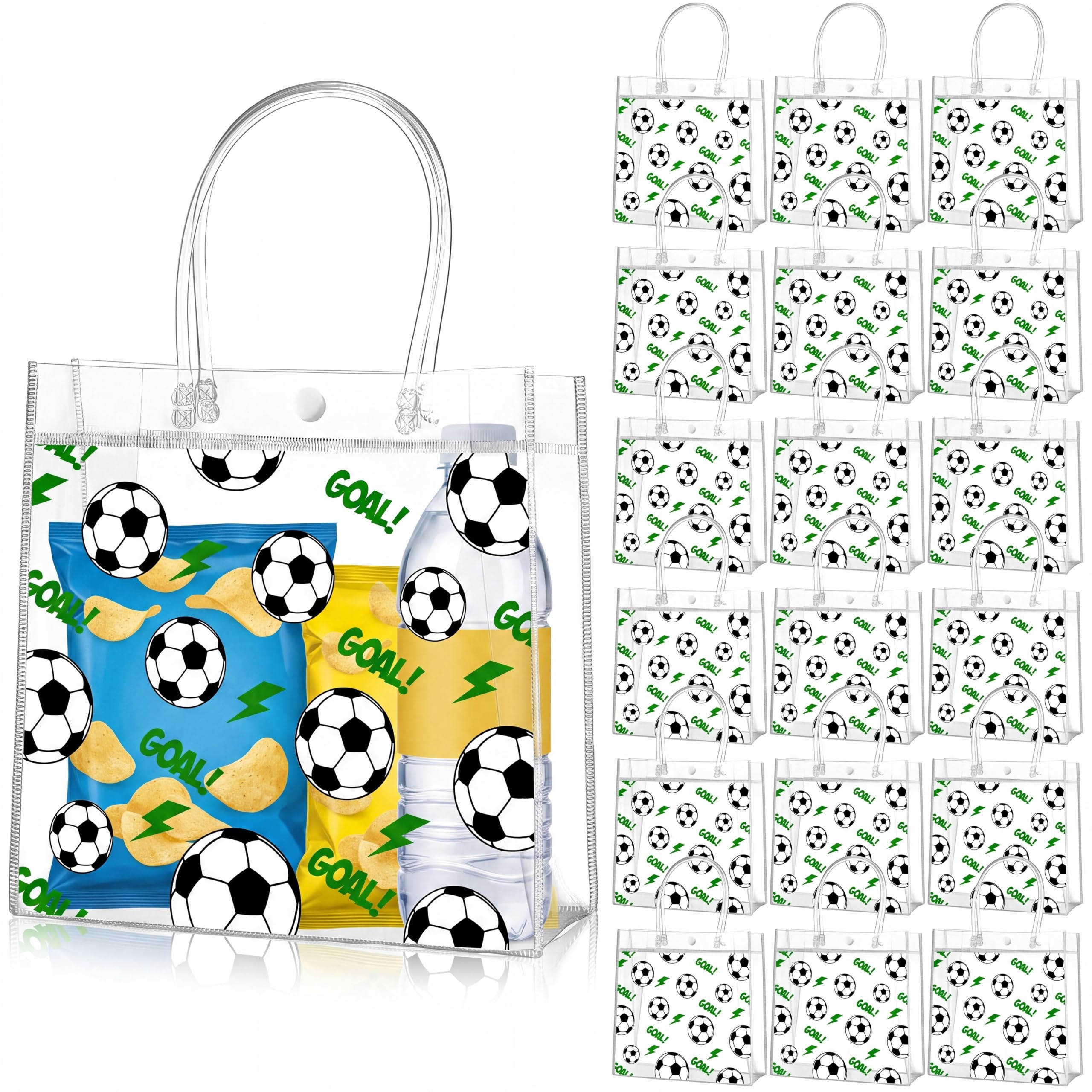 Amazon.com: Aliceset 20 Pcs Soccer Clear Goodie Bags with Handles