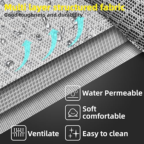 Miniatura 4 de Cama elevada de malla suave para mascotas para perros grandes y medianos, cuna de descanso al aire libre con cama portátil resistente al agua,