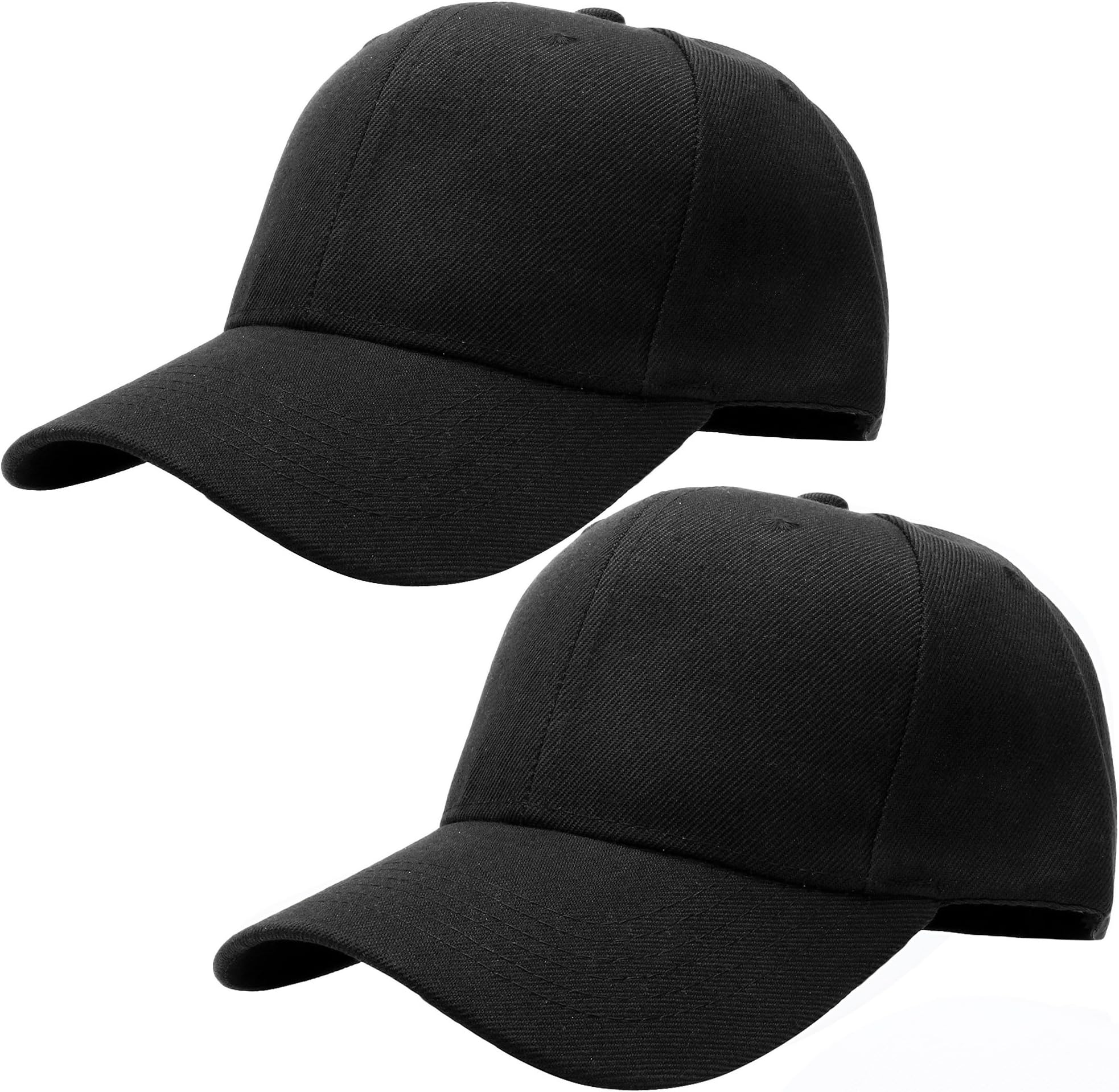 baseball dad cap adjustable size for running workouts and outdoor activities, 2pcs black & black, one size