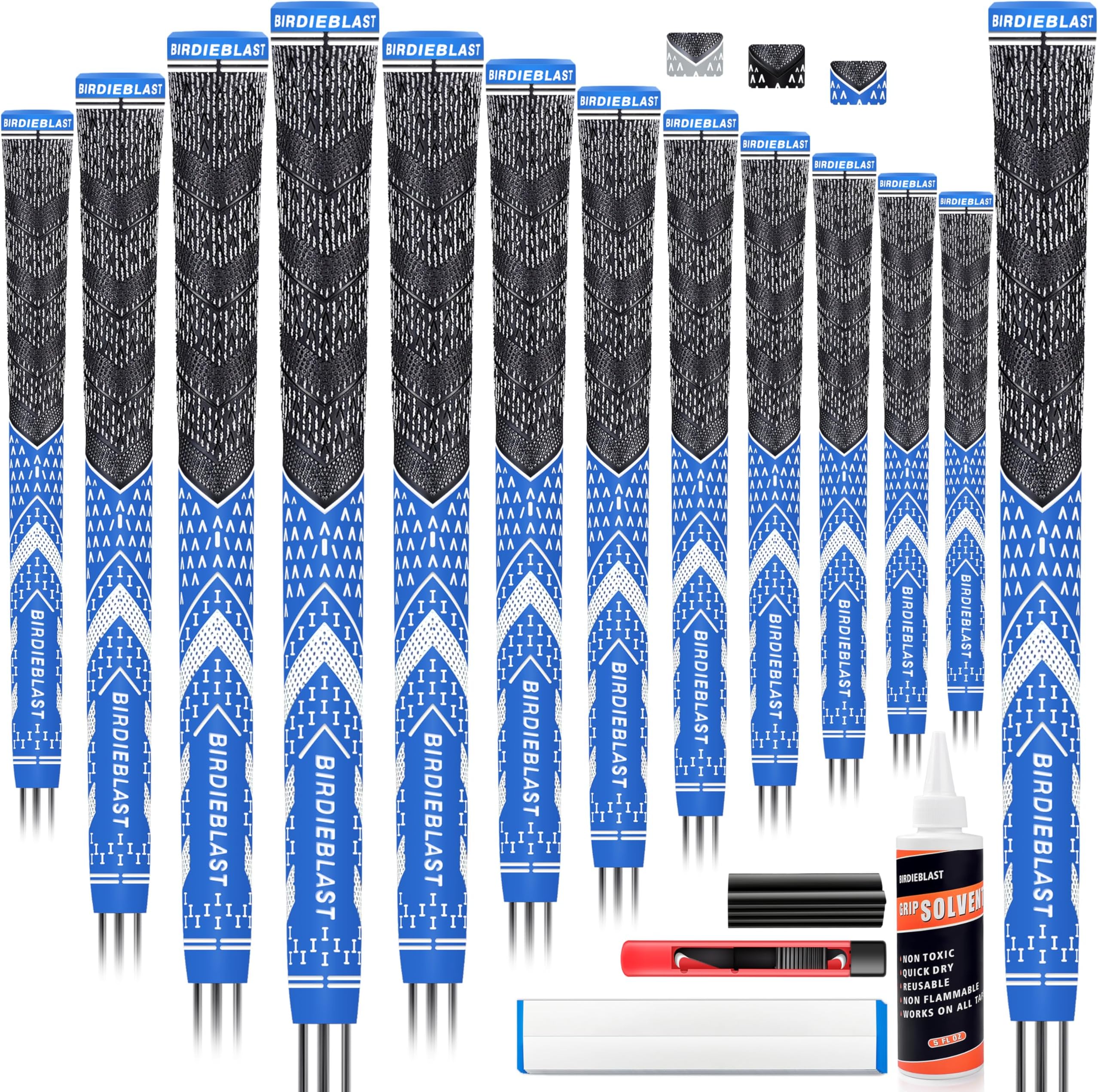 High Performance Half Corded Golf Grips 13 Pack with Full Repair Kits, All Weather Control and High Feedback Golf Club Grips