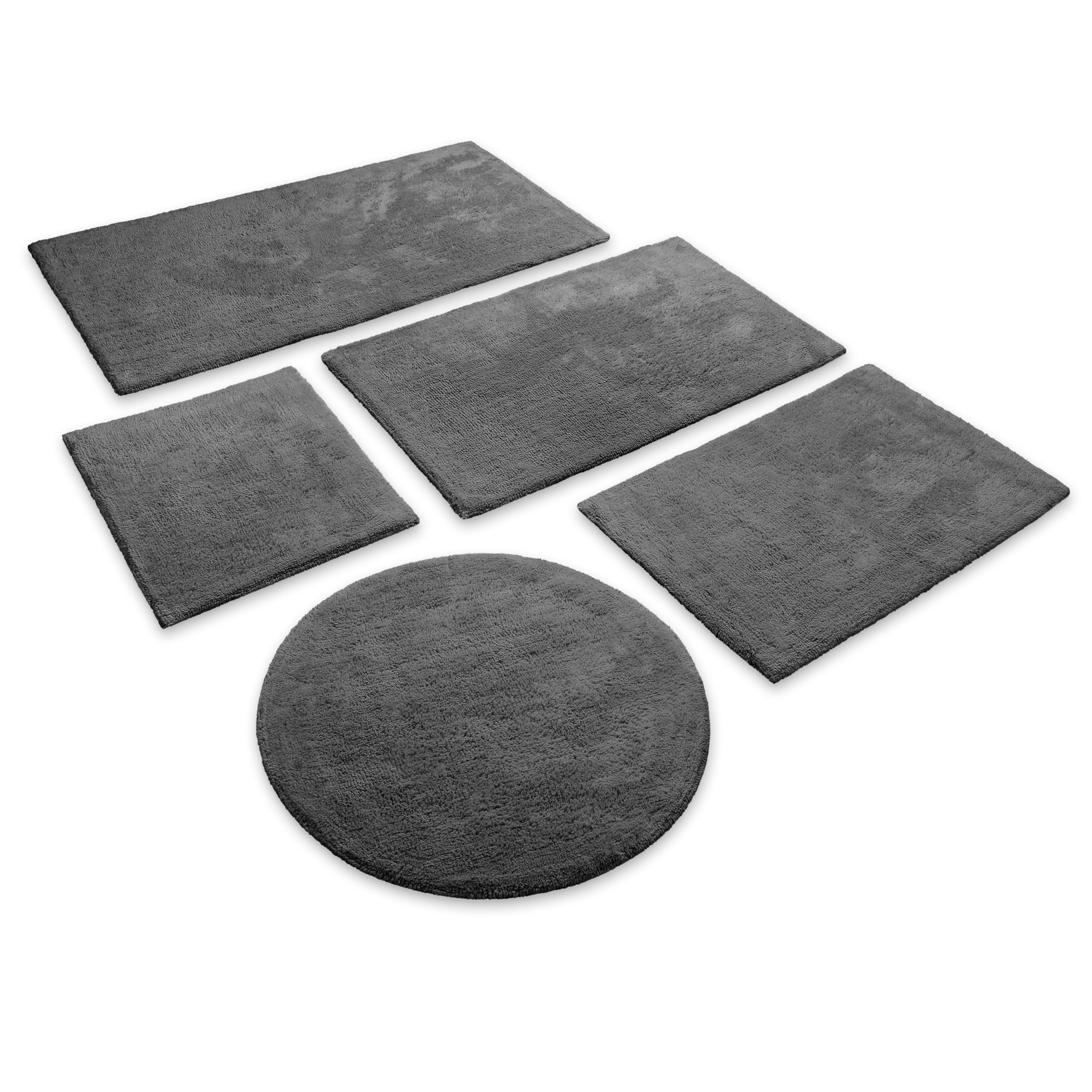 Wecon Home Erik - Alfombrilla de baño (70 x 120 cm), color gris | Suave alfombra de algodón con mechones, antideslizante y lavable con pelo suave y aspecto transparente