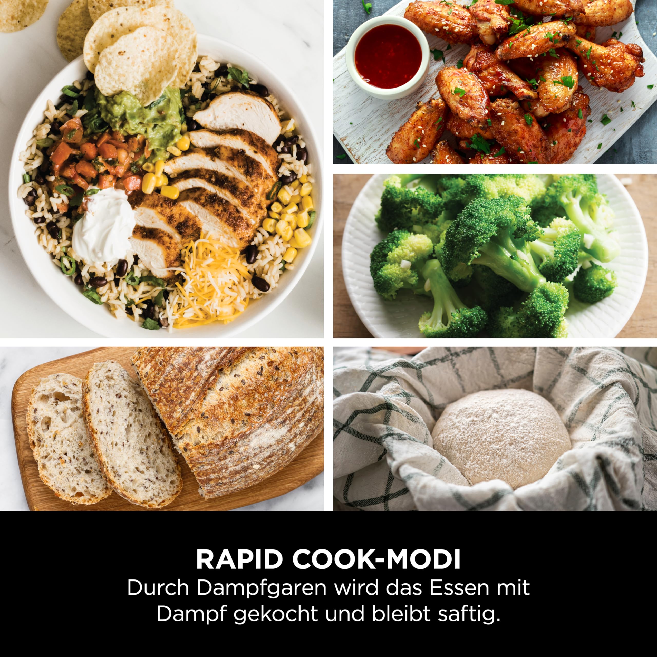 Ninja Speedi Multikocher, 5,7L, 10-in-1 Multicooker, Airfryer Heißluftfritteuse, Slow Cooker Langsamkochen, Grillen, Backen, Schwarz & Kupfer ON400EUCP