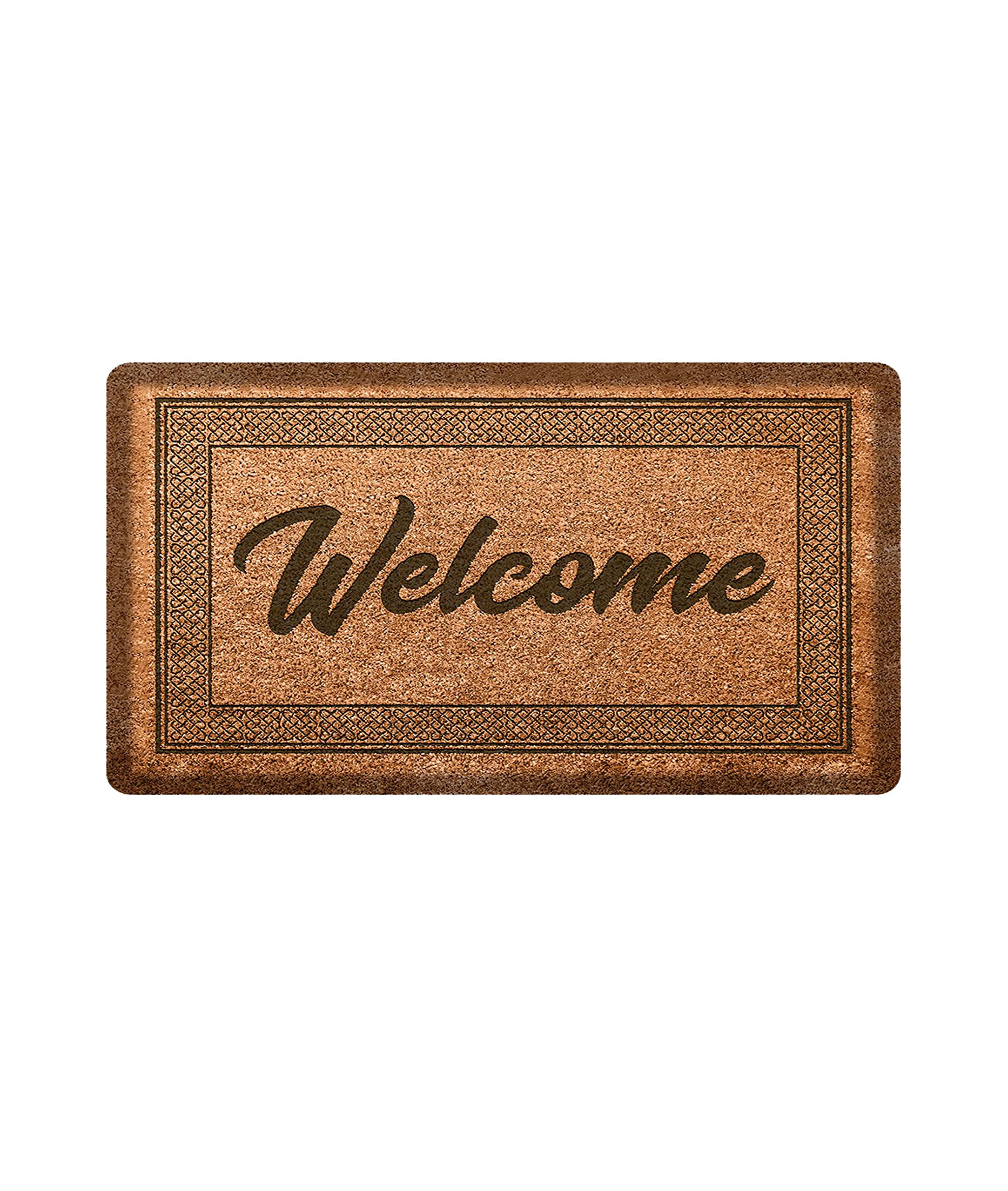 Dekoratif Welcome Kahverengi Kapı Önü Paspası 45 x 65