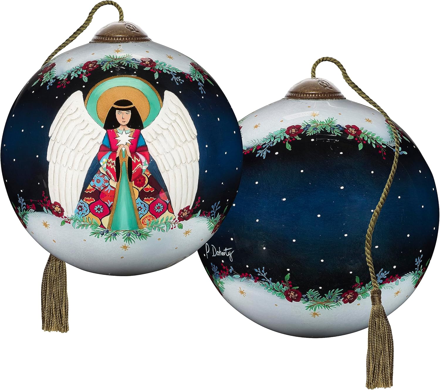 Ne’Qwa Art by Precious Moments Angel of Peace Paula Doherty Hand-Painted Blown Glass Ornament, Holiday Décor, Christmas Tree - Image 4