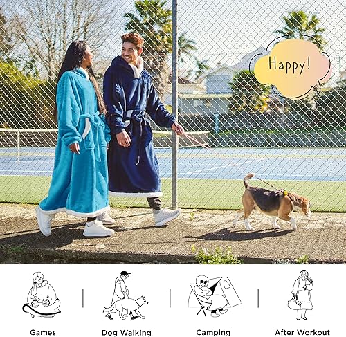 Miniatura 5 de Bedsure Manta con capucha, sudadera larga con capucha como regalo para el día del padre, cumpleaños para papá, acogedora sudadera con capucha Sherpa