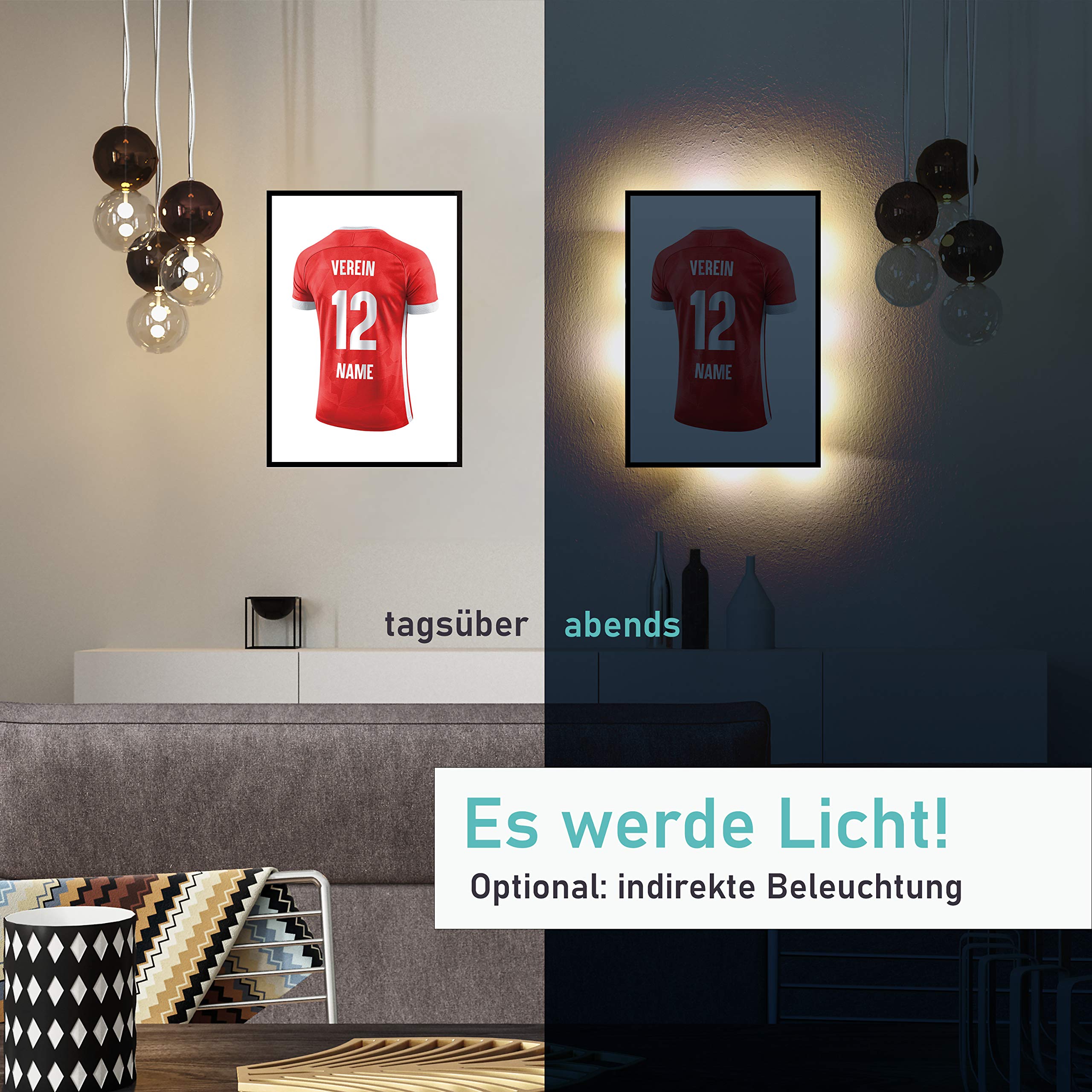 Elbeffekt FC Bayern München Holzbild – Personalisierbare Wanddekoration Oder Standbild | Ca. A3 Oder A2, Mit Klebepad | Bayern-Geschenk
