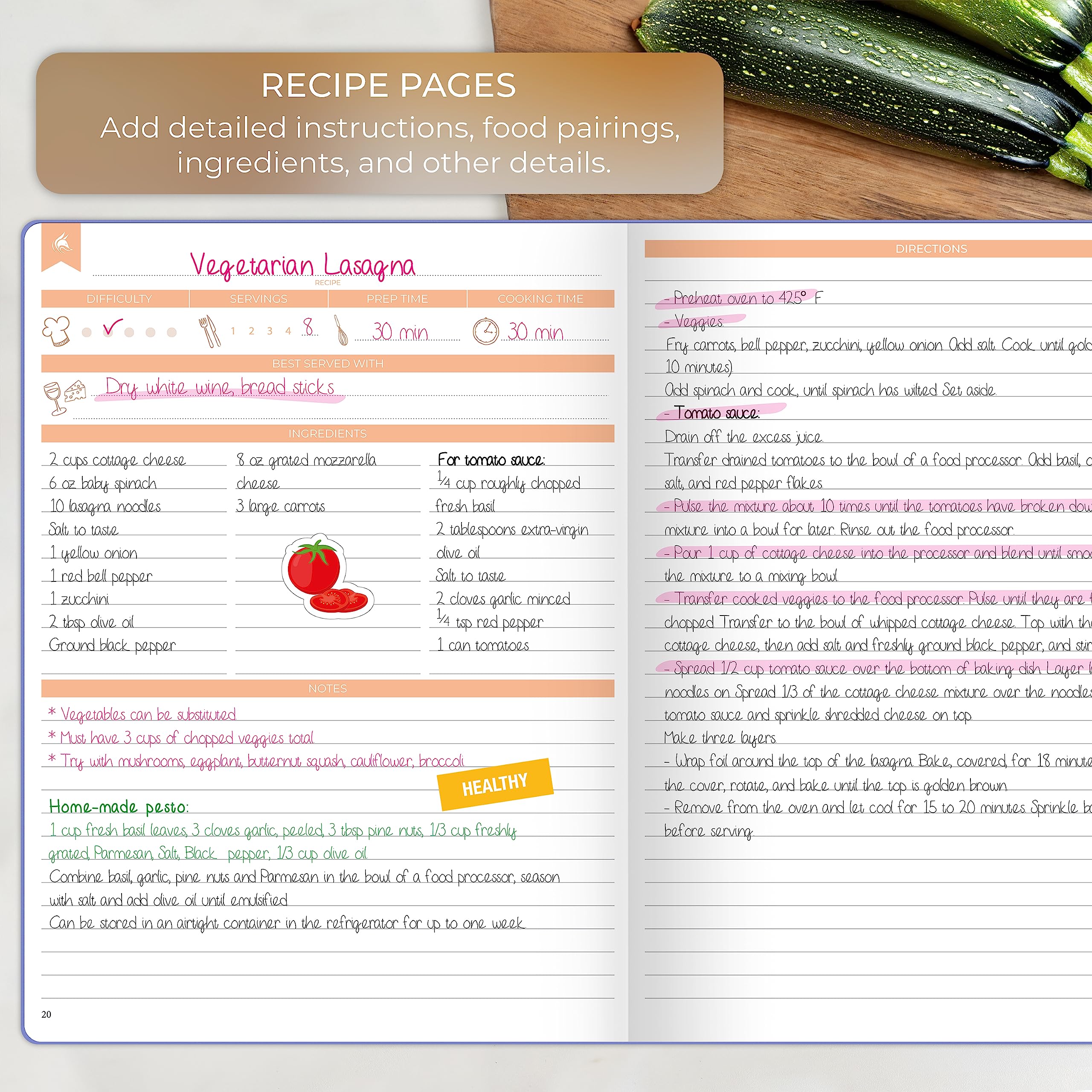Clever Fox Recipe Book, Make Your Own Family Cookbook, Blank Recipe Notebook Organizer - Image 3
