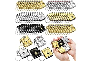 Junkin 100 Pcs Mini Bible Keychain Miniature Real Bible Key Chains Religious...