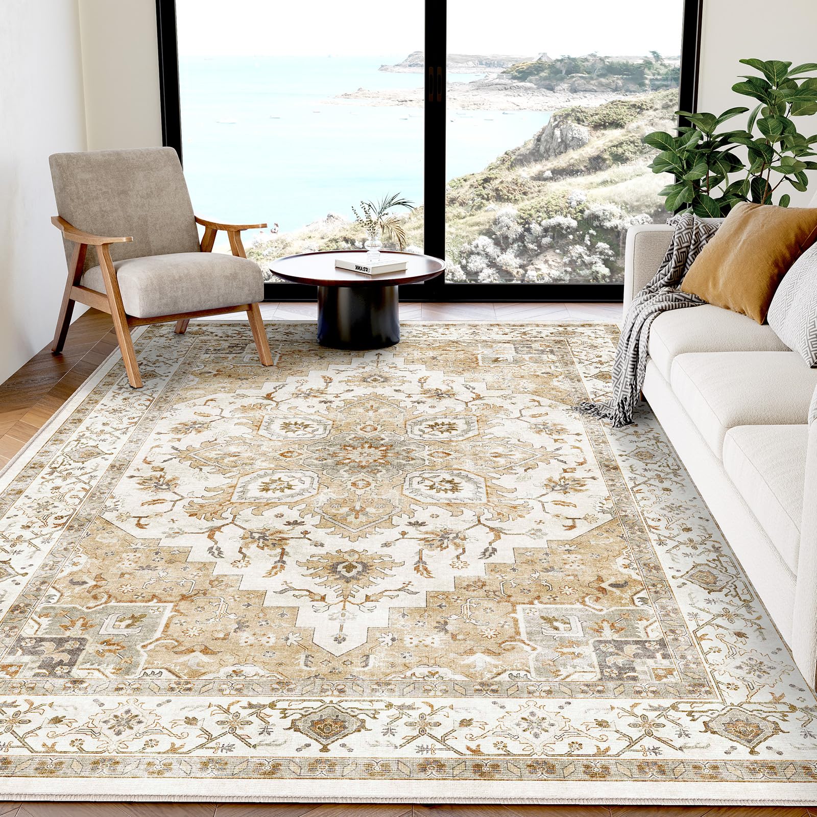 Tapis vintage lavable au salon ou la chambre pour une ambiance chaleureuse
