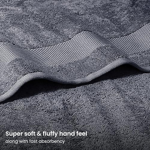 Miniatura 3 de BIOWEAVES Juego de 6 toallas de felpa de 100% algodón orgánico de 27.64 ozm, certificado GOTS, 2 toallas de baño, 2 toallas de mano y 2 toallas