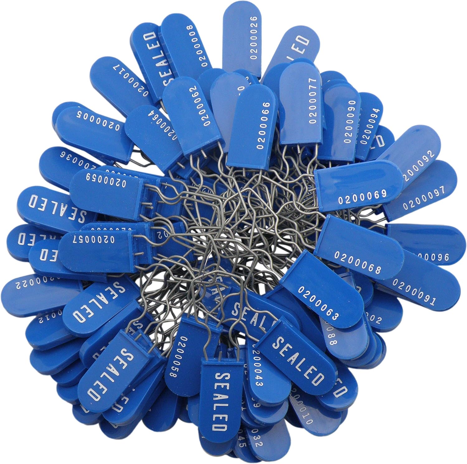 Blue Plastic Wire Padlock Security Seals Pack of 100