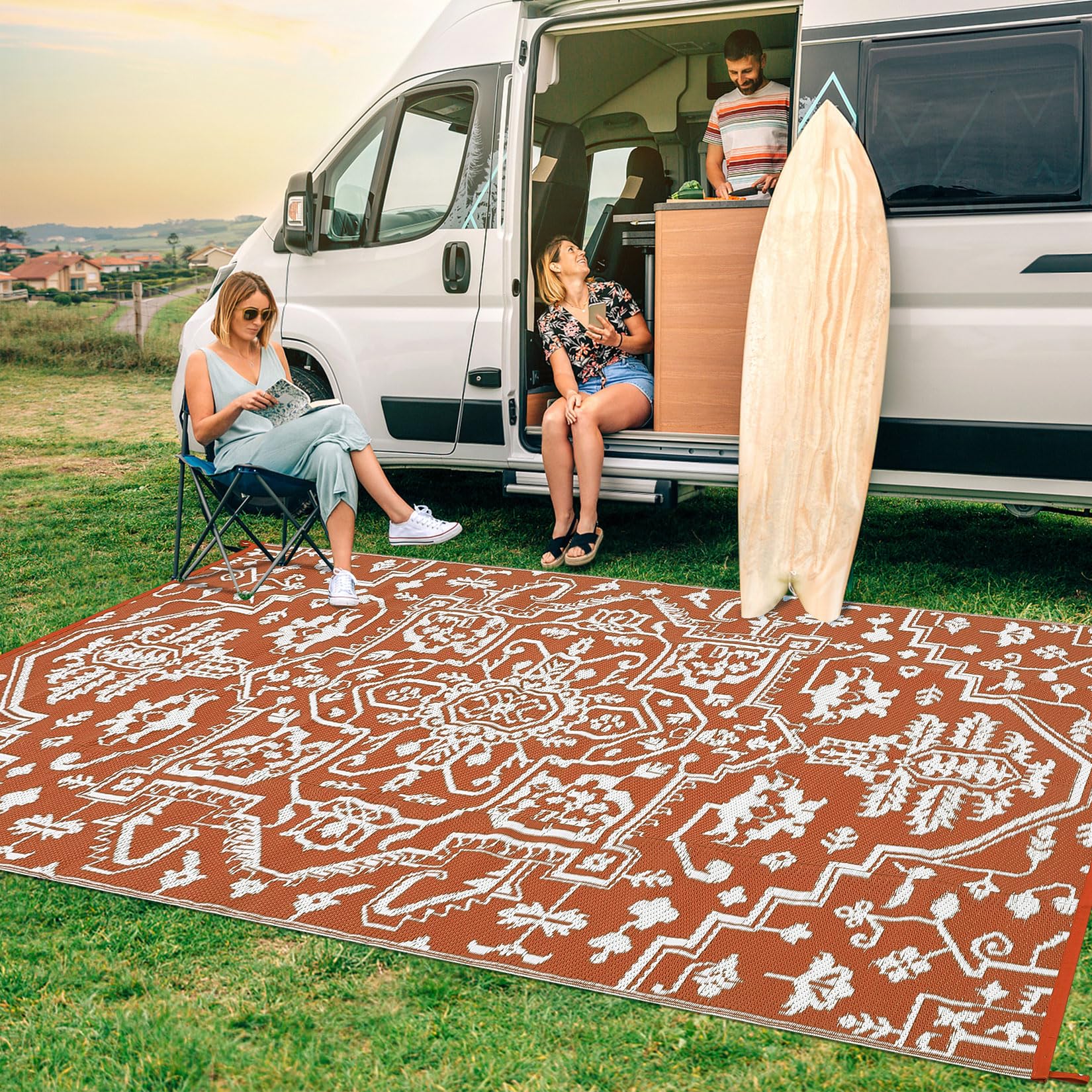 Snapklik.com : 9x18 Large Outdoor Rug For Patio Rugs Waterproof ...