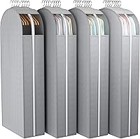 Vista 14 de Bolsa Transparente para Colgar Ropa de 10" con Fuelle, Bolsas para Trajes de 32" para Almacenamiento de Closet Abierto, Cubierta de Ropa de Plástico