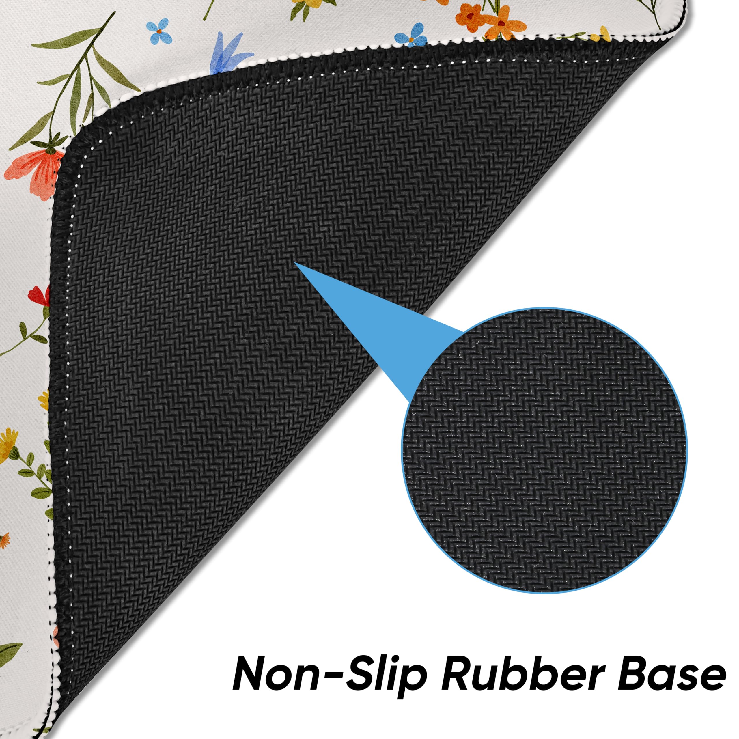 Premium-Mauspad mit genähten Kanten, 25,9 x 21,1 cm, glatte, waschbare Matte mit rutschfester Unterseite, personalisierbar, niedliche Mauspads für Laptop, Computer, Büro, Zuhause (buntes Blumenmuster)