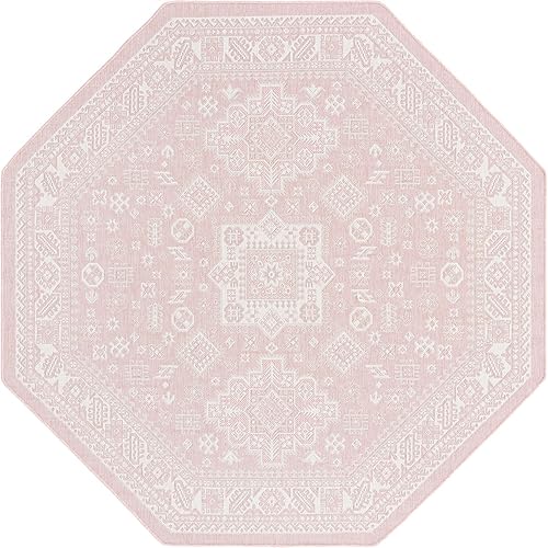 Miniatura 533 de Rugs.com Outdoor Aztec Collection Alfombra – 4 x 6 pies alfombra de tejido plano gris carbón perfecta para salas de estar, grandes comedores, planos