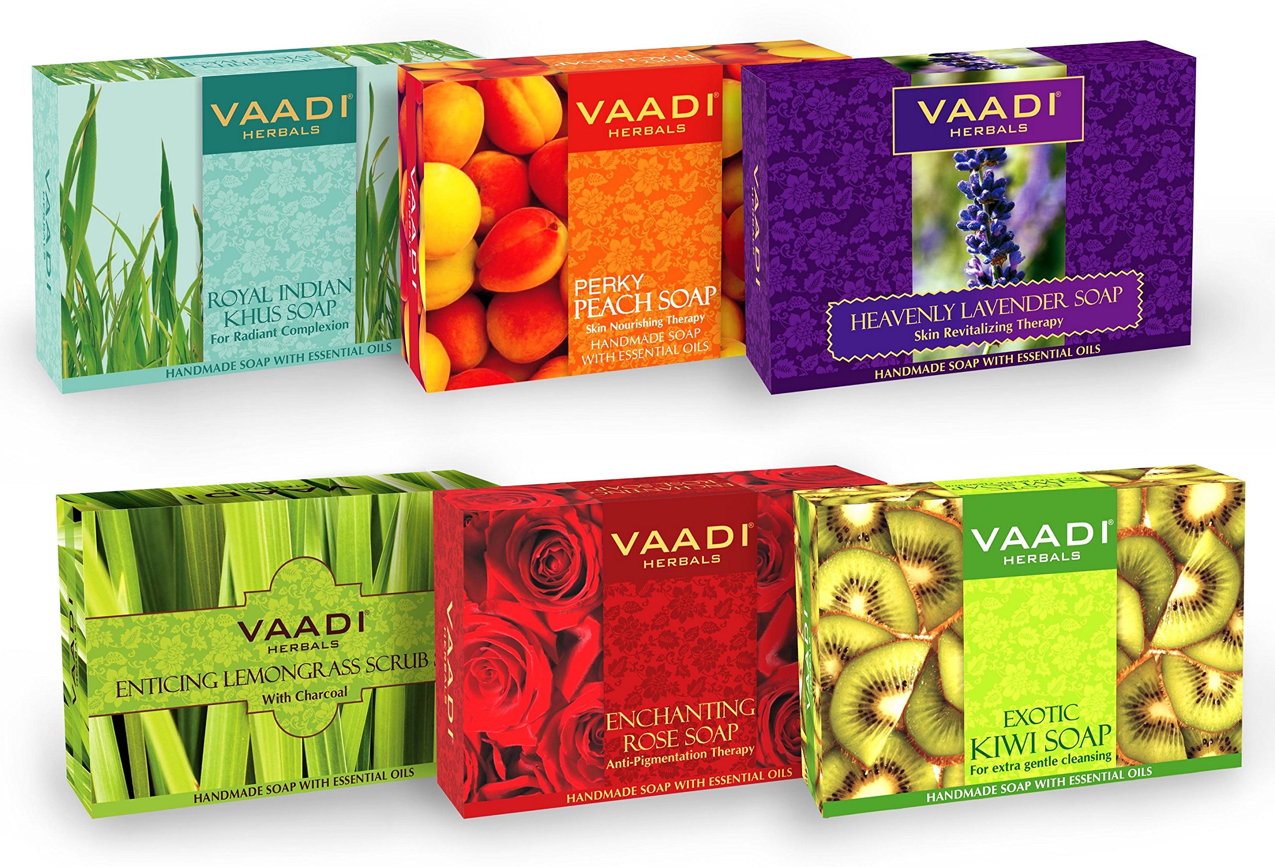 Vaadi Herbals Exotic Flavors Luxurious Handmade Herbals Soaps, 75g (Pack of 6)-image-4