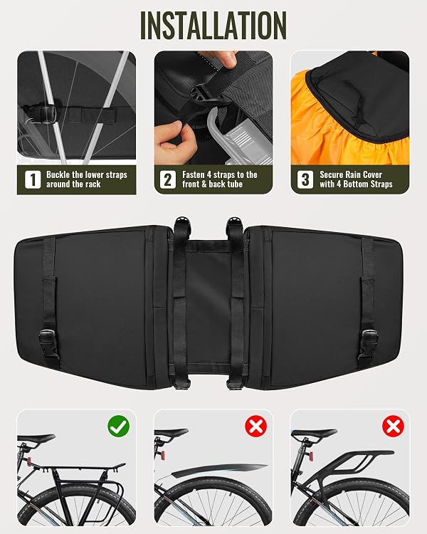 Marscamd Bike Panniers Bag with a Rain Cover, 35L Rear Rack Saddle Bag by Marscamd - Used condition - Image 6