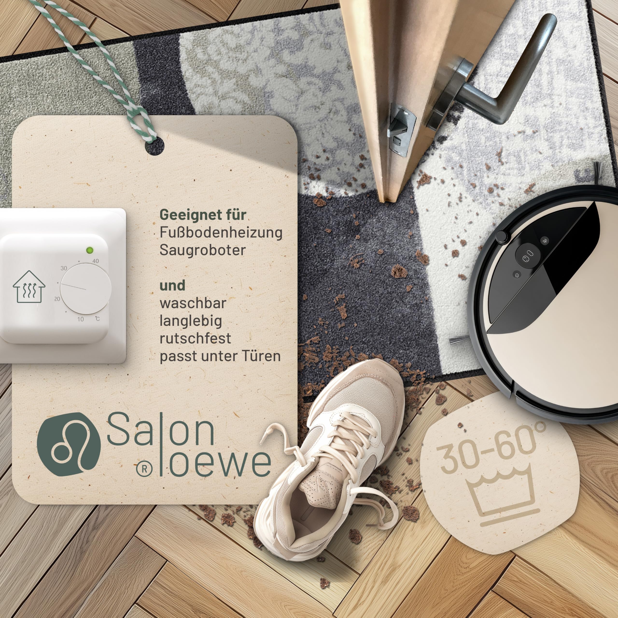 Salonloewe Fussmatte Natural Living I Schmutzfangmatte & Fußabtreter für Innen 75 x 120 cm