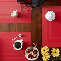 Vista 3 de DII PVC Tabletop Collection Woven Indoor/Outdoor, Placemat Set, 13x17.25, Tango Red, 6 Piece Tango Rojo