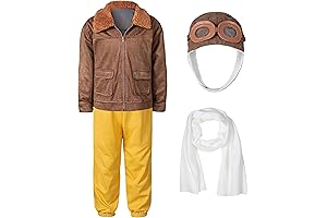 TOGROP Kids Aviator Costume Pilot Cosplay Set 3-12 Years