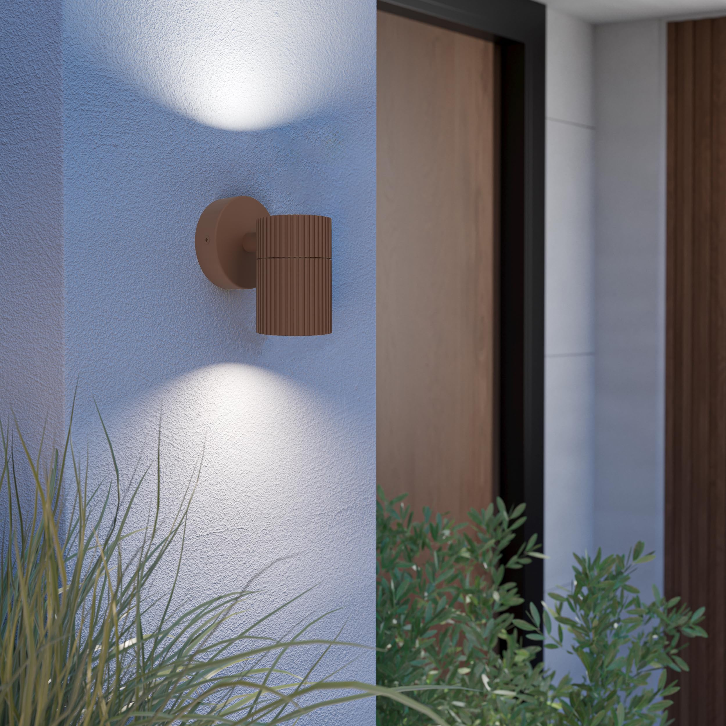 EGLO Lampada da parete per ambienti esterni Tomelloso, illuminazione | a muro, con luce verso il basso, in alluminio color ruggine, attacco GU10, IP44