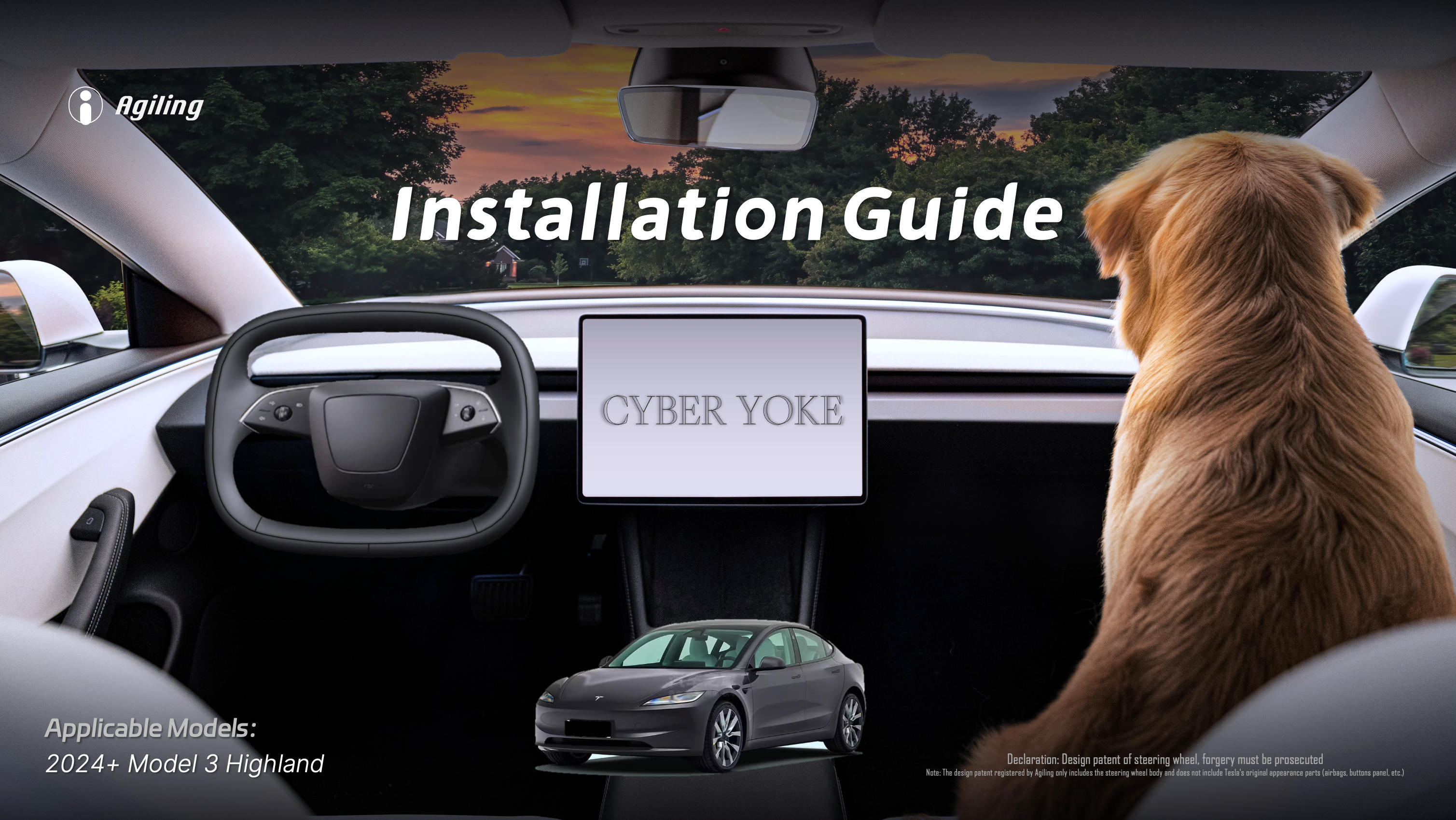 Amazon.com: Agiling CyberYoke for Tesla Model 3 (Highland 2024+)