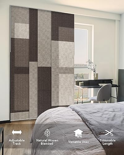 Miniatura 2 de GoDear Design Persianas verticales deslizantes ajustables de 45.8 a 86 pulgadas de ancho x hasta 96 pulgadas de alto, persianas de panel extensible