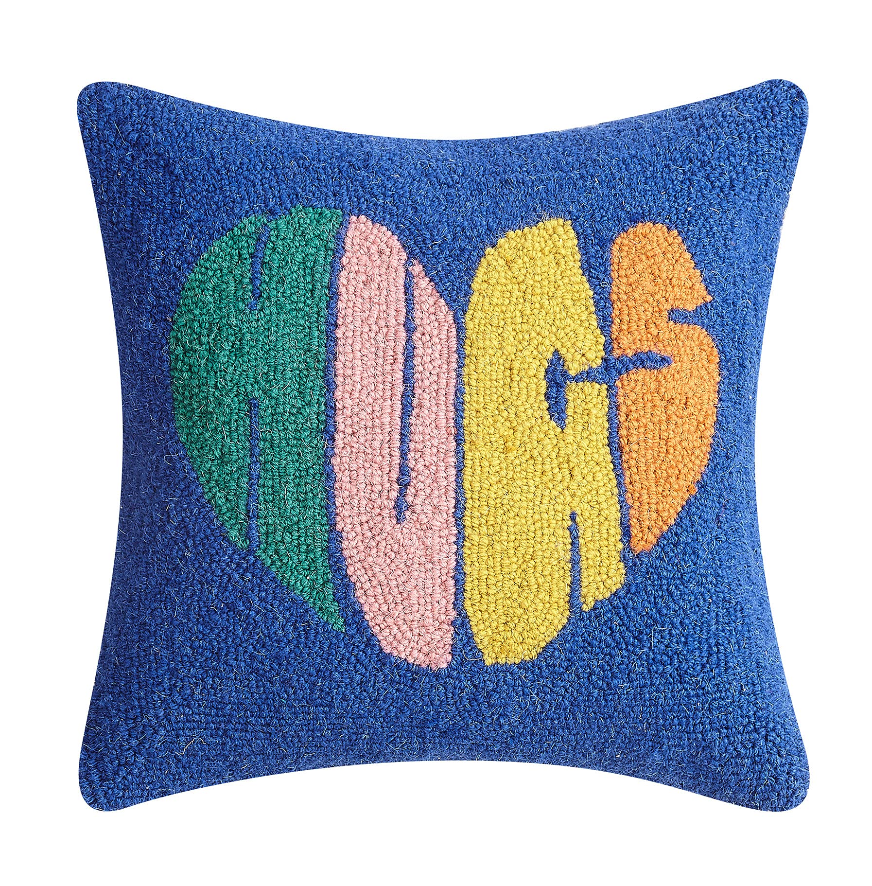 Peking Handicraft Hug Heart Wool Hook Pillow 14" x 14"