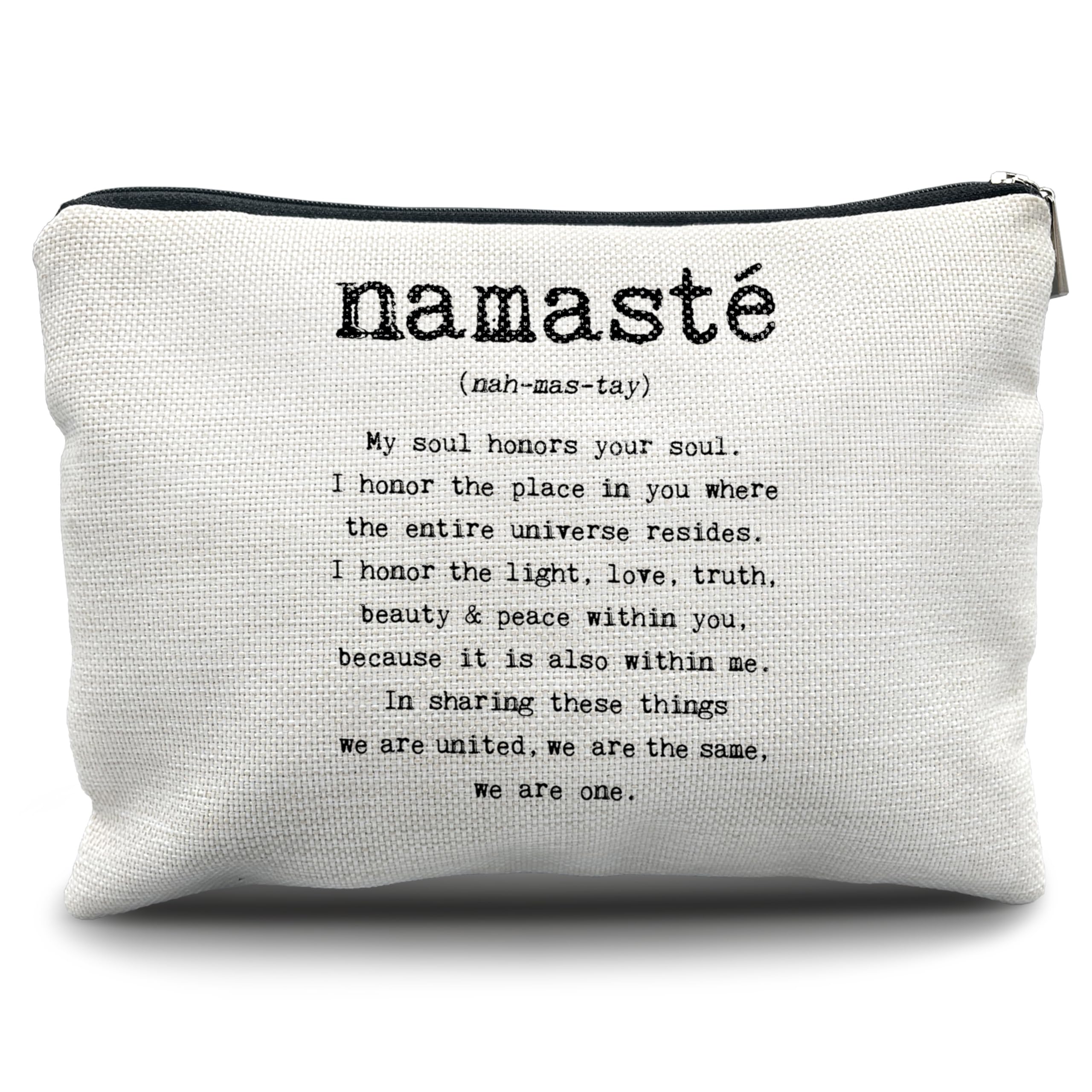Nogrit yoga gifts for women,yoga gifts for yoga instructor, unique yoga gifts for yoga teacher Yoga Makeup Bag, Namaste Meaning Mindfulness Makeup
