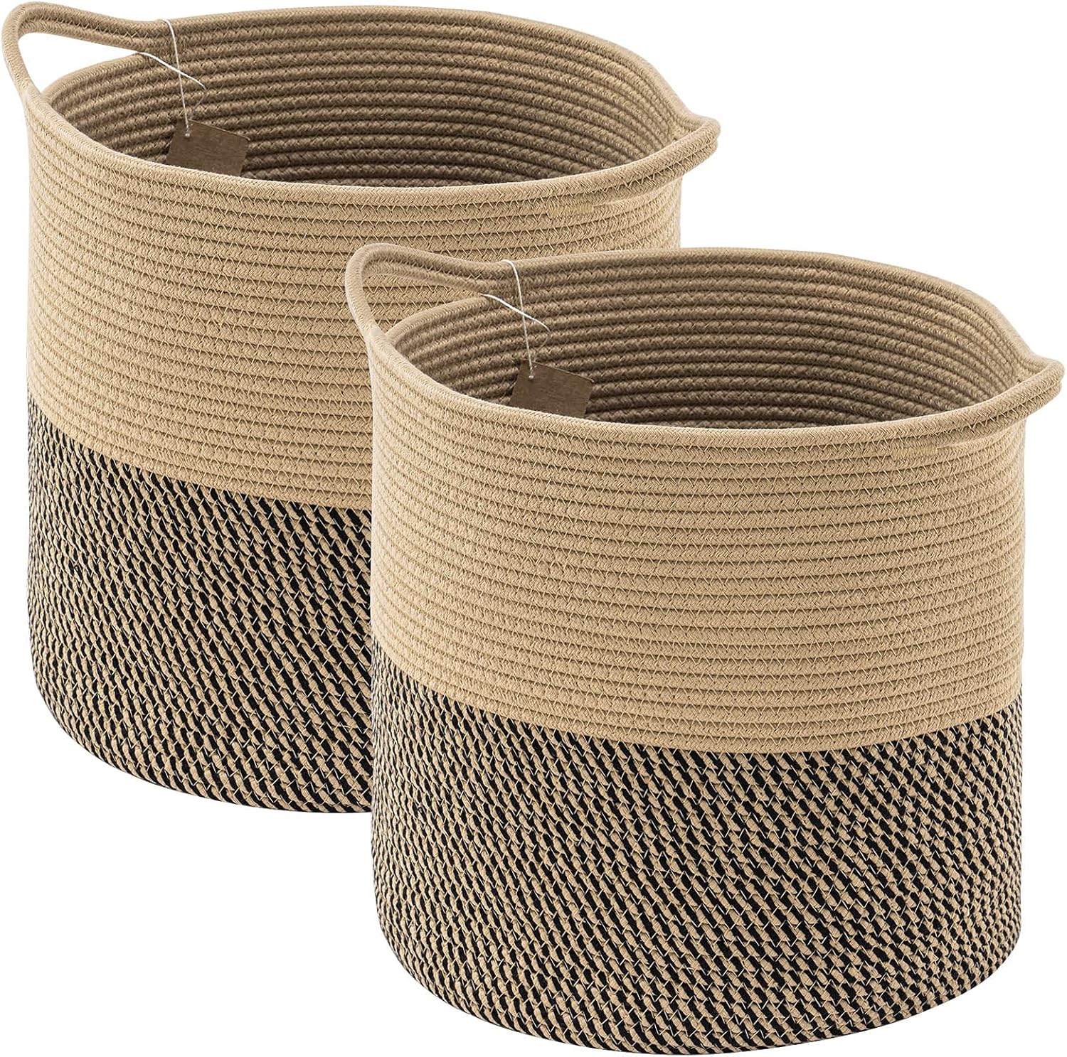 YOUDENOVA Cotton Rope Cube Storage Baskets, 13x13 Round