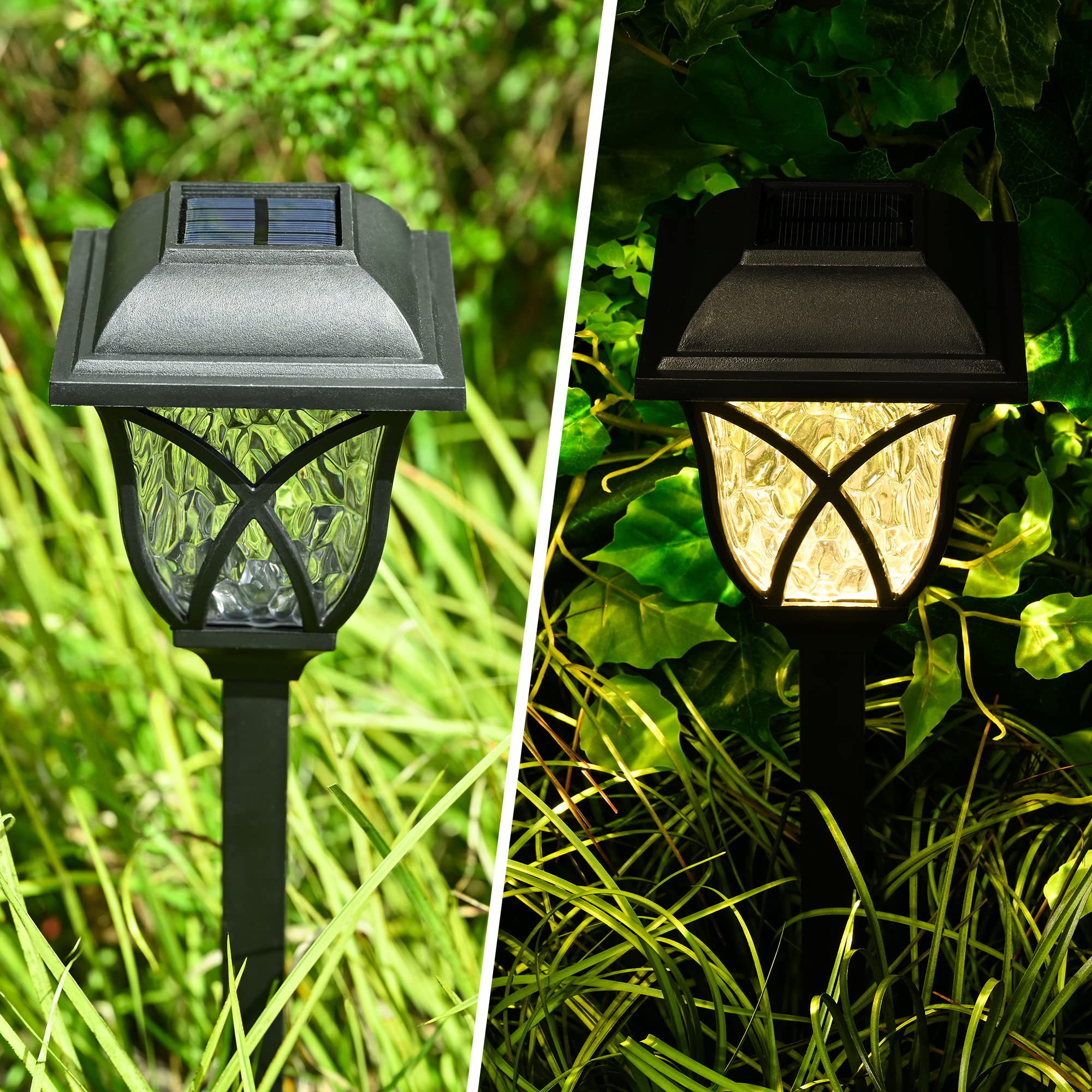 INCX Luci Solari Da Esterno A Disco, Confezione Da 24 – LED Con Sensore Crepuscolare, Impermeabili IP65, In Acciaio, Per Giardino, Vialetto, Patio, Prato, Wireless