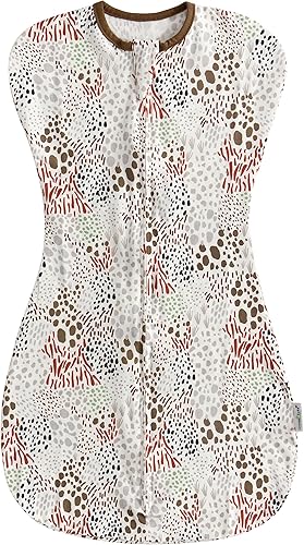 LITTLE TOTS Manta de transición - Saco de dormir acogedor para bebé con cremallera de 2 vías, brazos de transición de 0 a 6 meses para niñas y niños